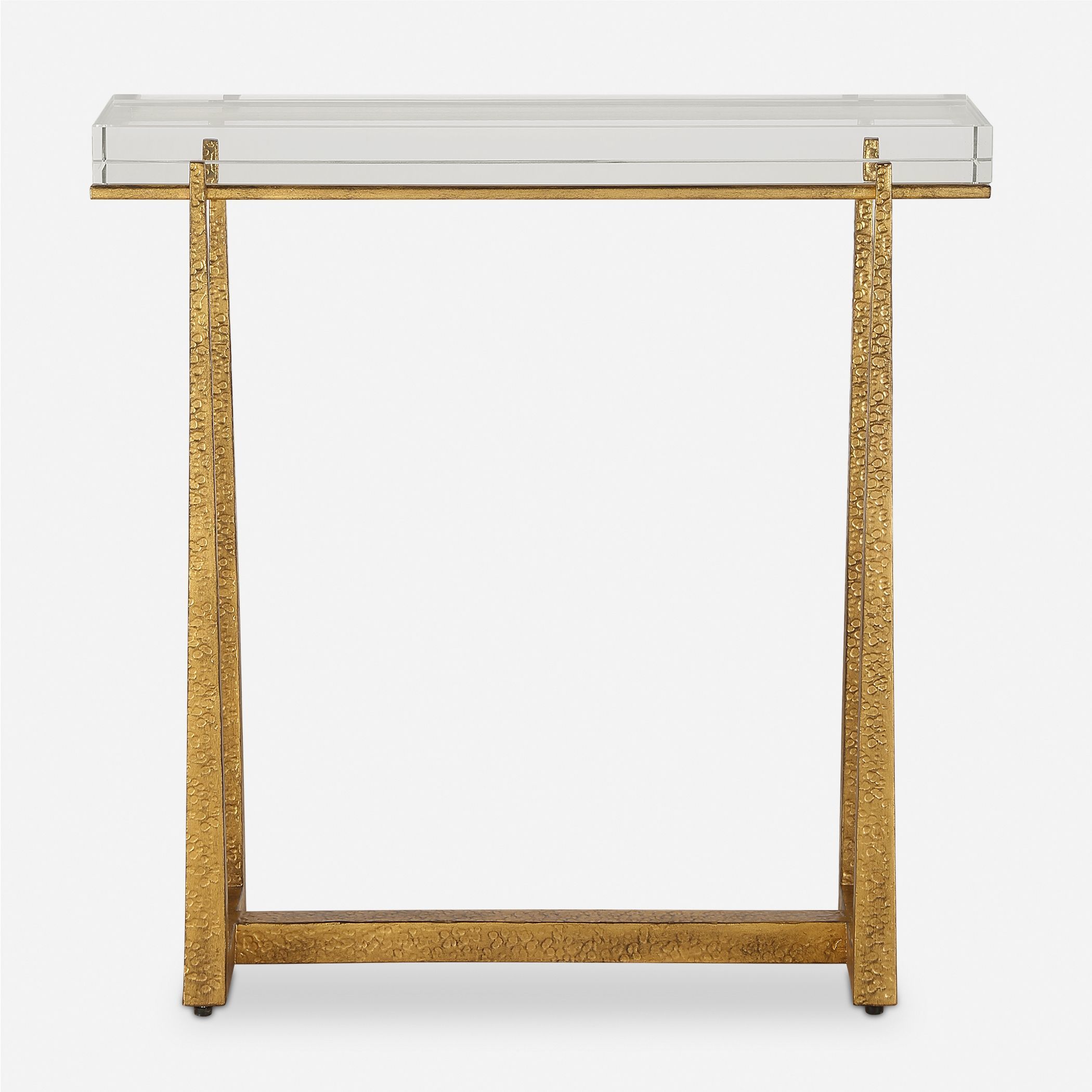 Midas 24 X 24 inch Antique Gold and Crystal Accent Table