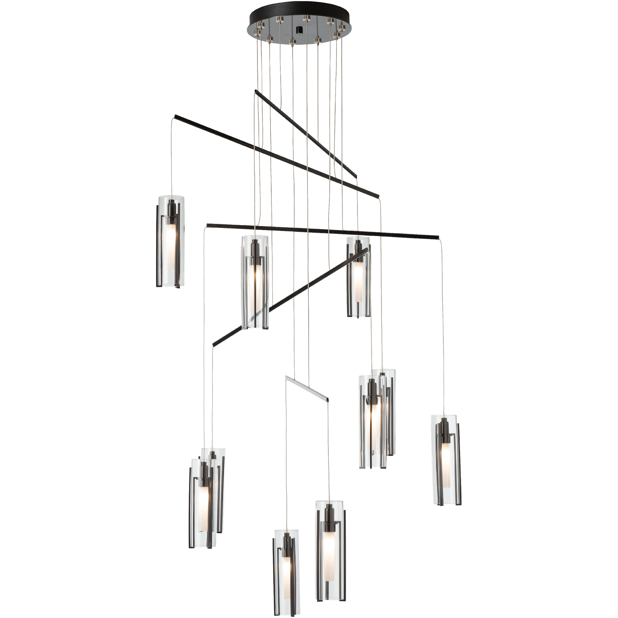 Exos 10 Light 34.9 inch Ink Mobile Pendant Ceiling Light in Clear, Standard