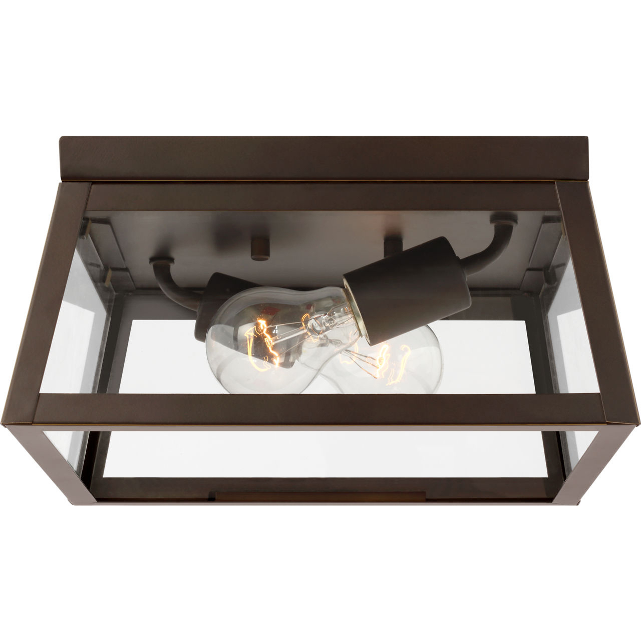 Founders 2 Light 11.5 inch Antique Bronze Outdoor Flush Mount