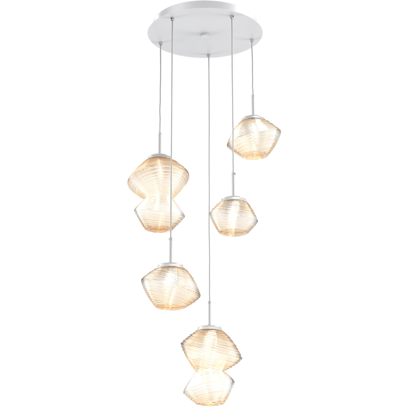 Mesa LED Classic Silver Chandelier Ceiling Light, Multi-Port Round