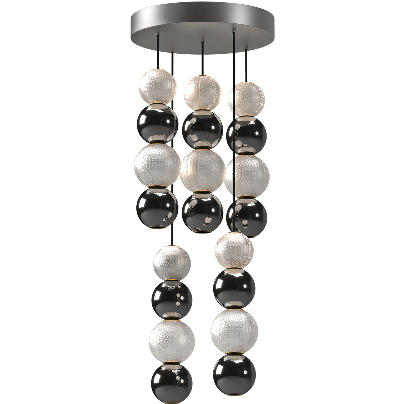 Onyx 14.63 inch Polished Nickel Multi Pendant Ceiling Light