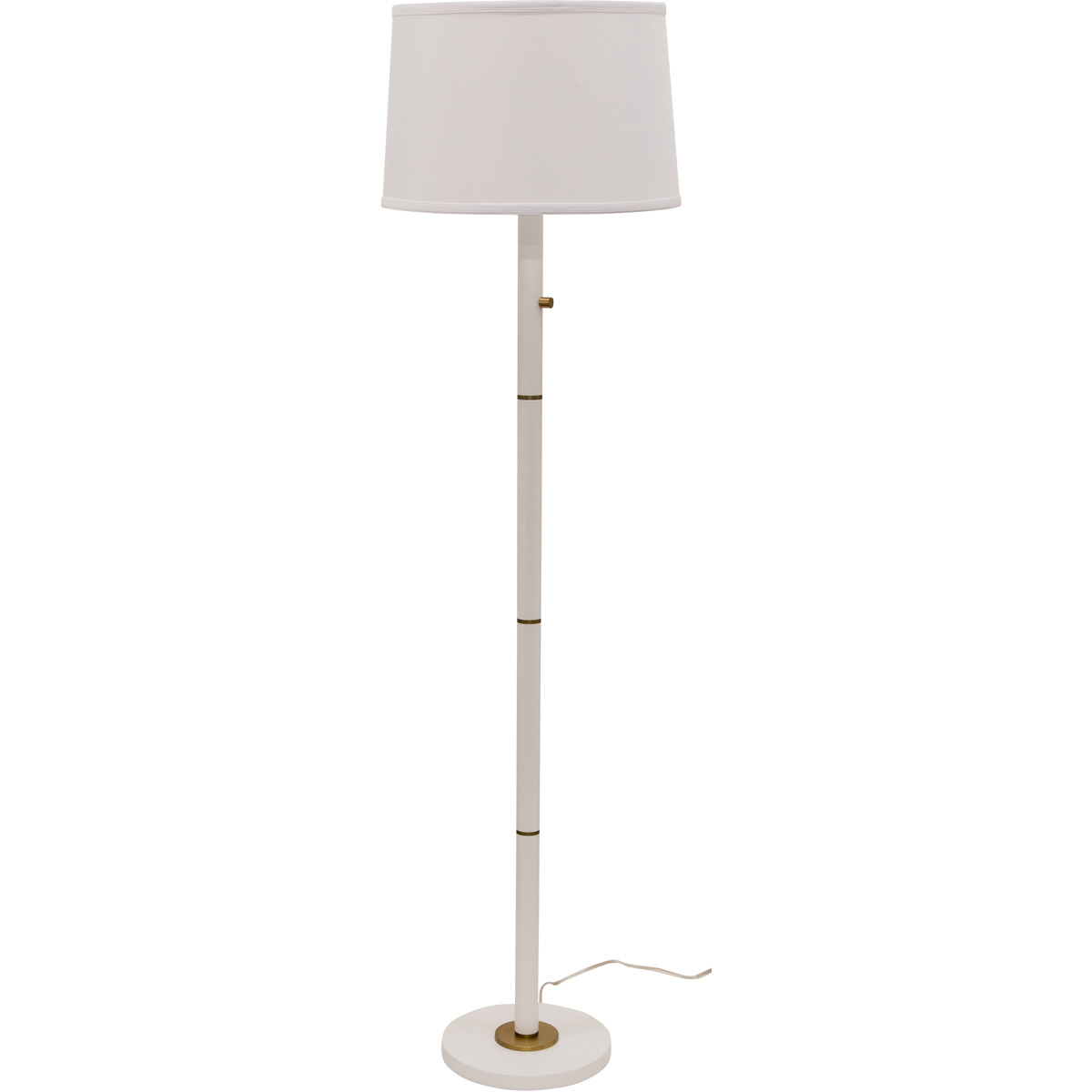 Rupert 62 inch 100 watt White with Weathered Brass Accents Floor Lamp Portable Light