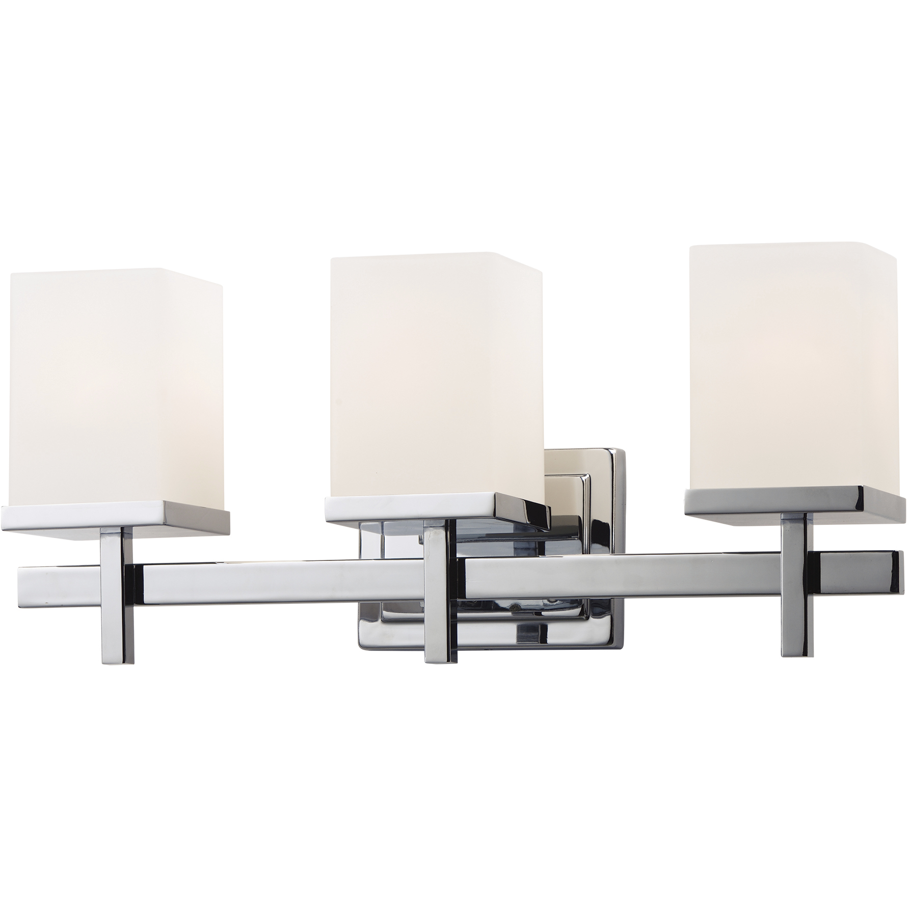 Tetra 3 Light 22 inch Polished Chrome Bath Vanity Wall Light in Satin White
