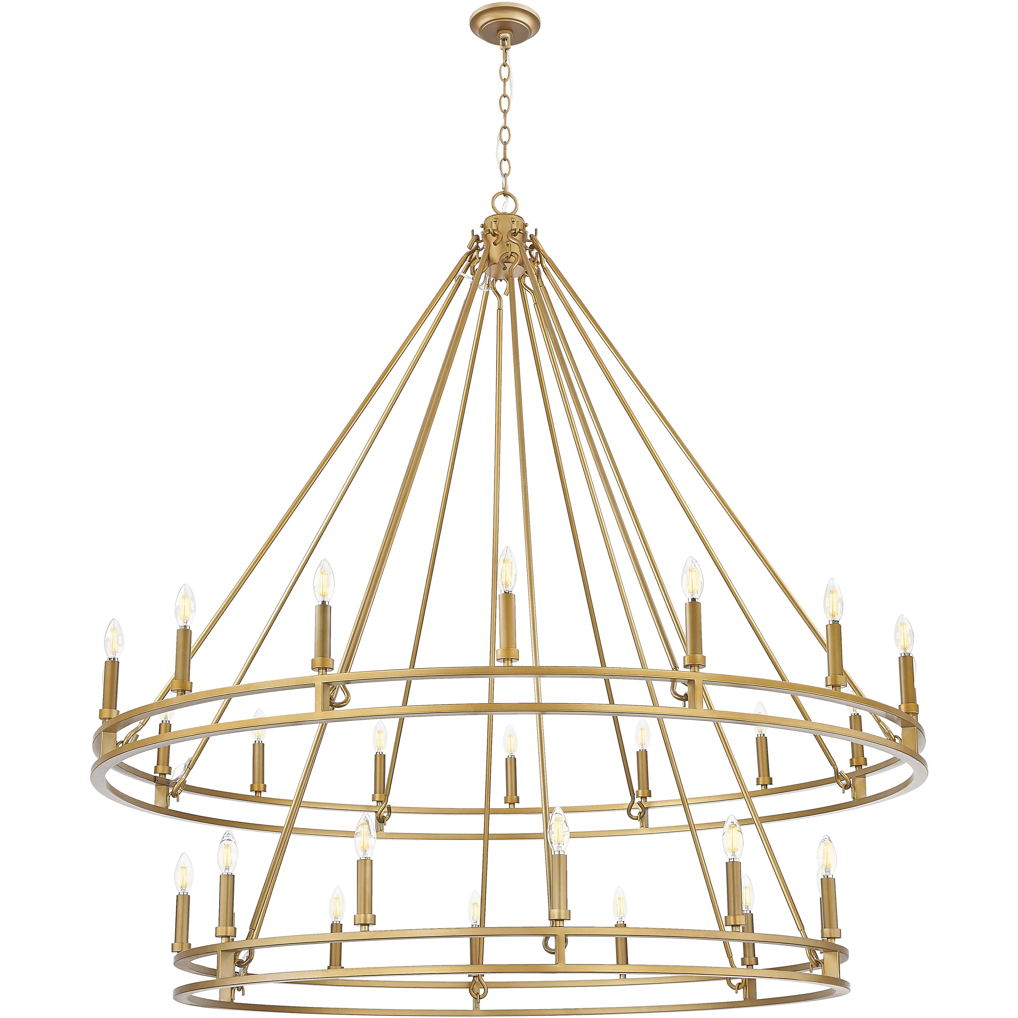 Dennison 28 Light 60 inch Signature Brass Chandelier Ceiling Light