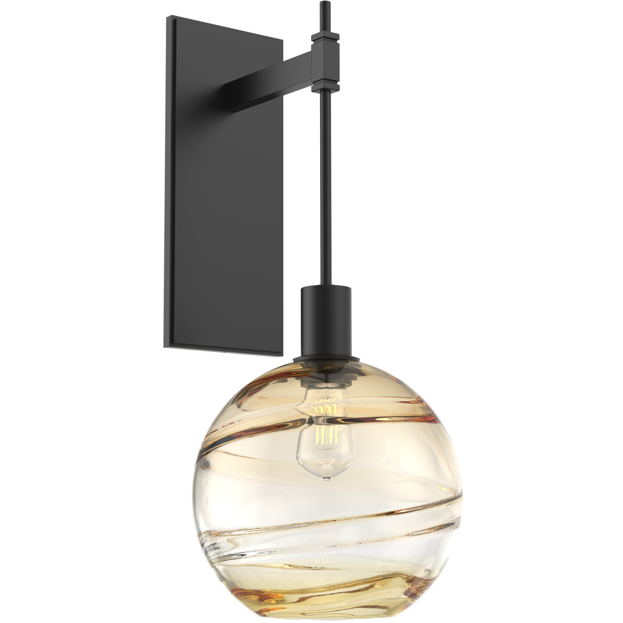 Terra 1 Light 9 inch Matte Black Indoor Sconce Wall Light in Terra Amber, Tempo