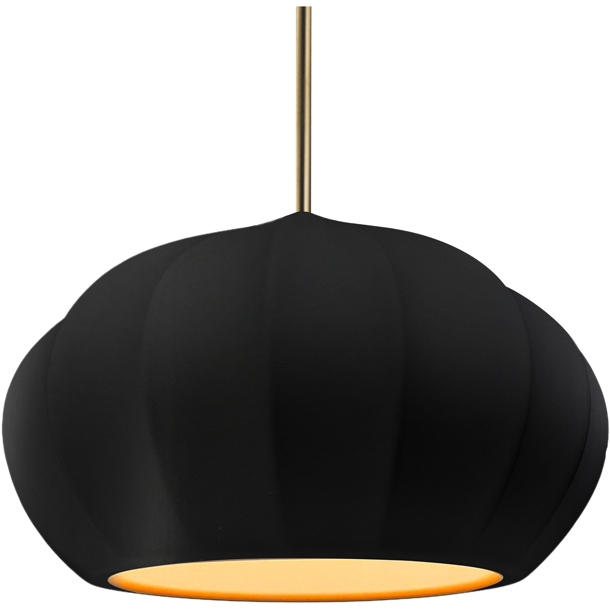 Radiance Collection - Fluted Pendant Ceiling Light in Antique Brass, Replaceable Bulb, Rigid Stem, Carbon Matte Black/Champagne Gold, Form+Finish+Function
