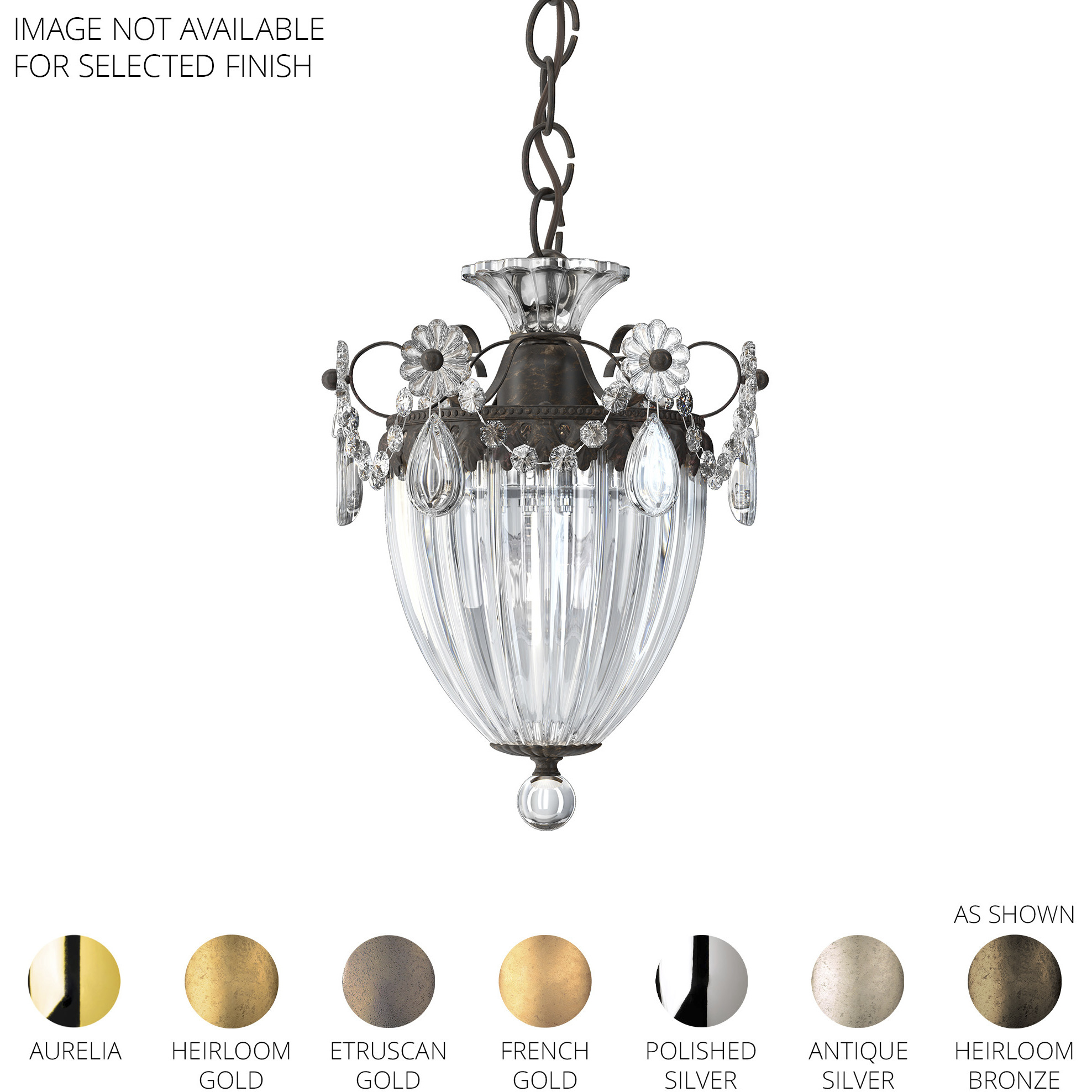 Bagatelle 1 Light Aurelia Mini Pendant Ceiling Light in Radiance