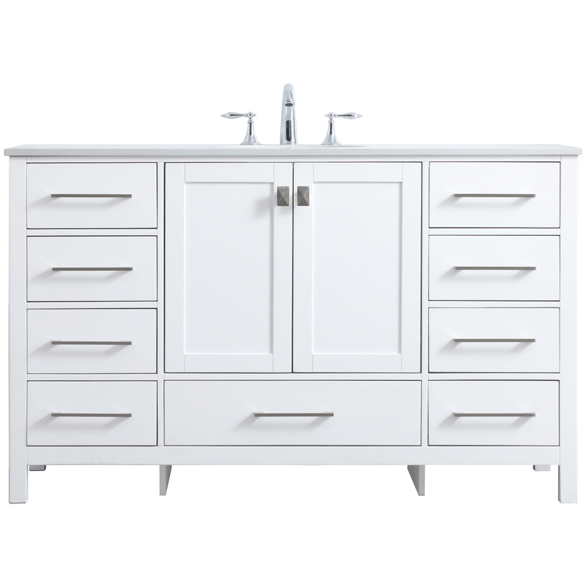 Irene 54 X 22 X 34 inch White Vanity Sink Set