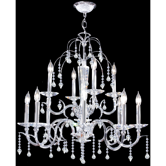 Medallion 12 Light 29 inch Silver Chandelier Ceiling Light