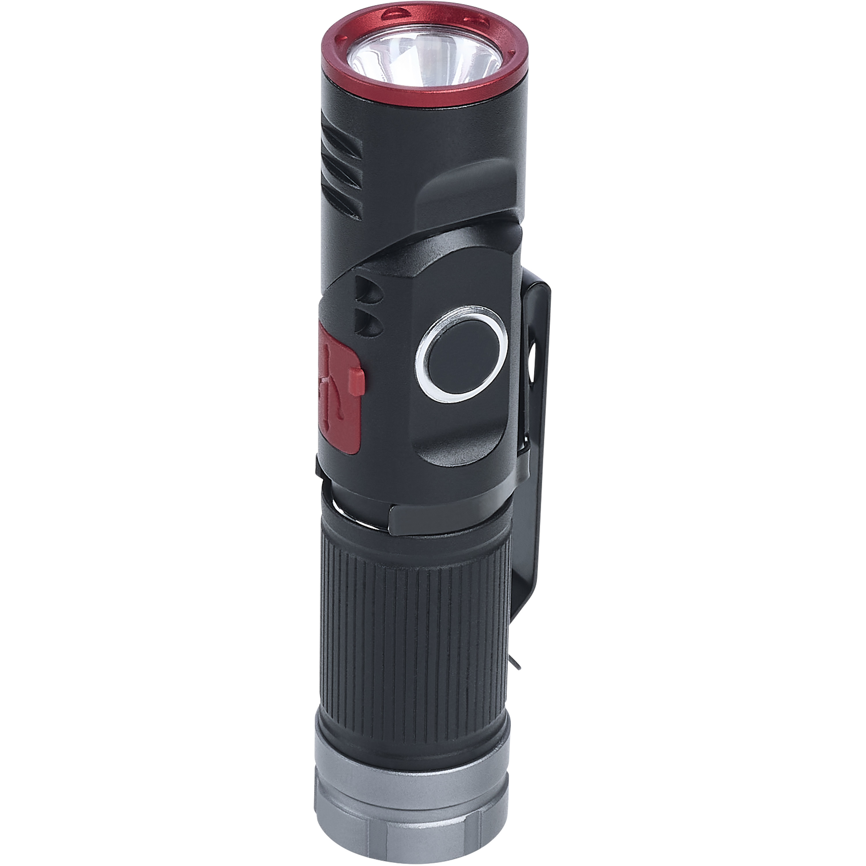 Recharge 3.79 inch Black and Gray and Red Pivot Light Portable Light