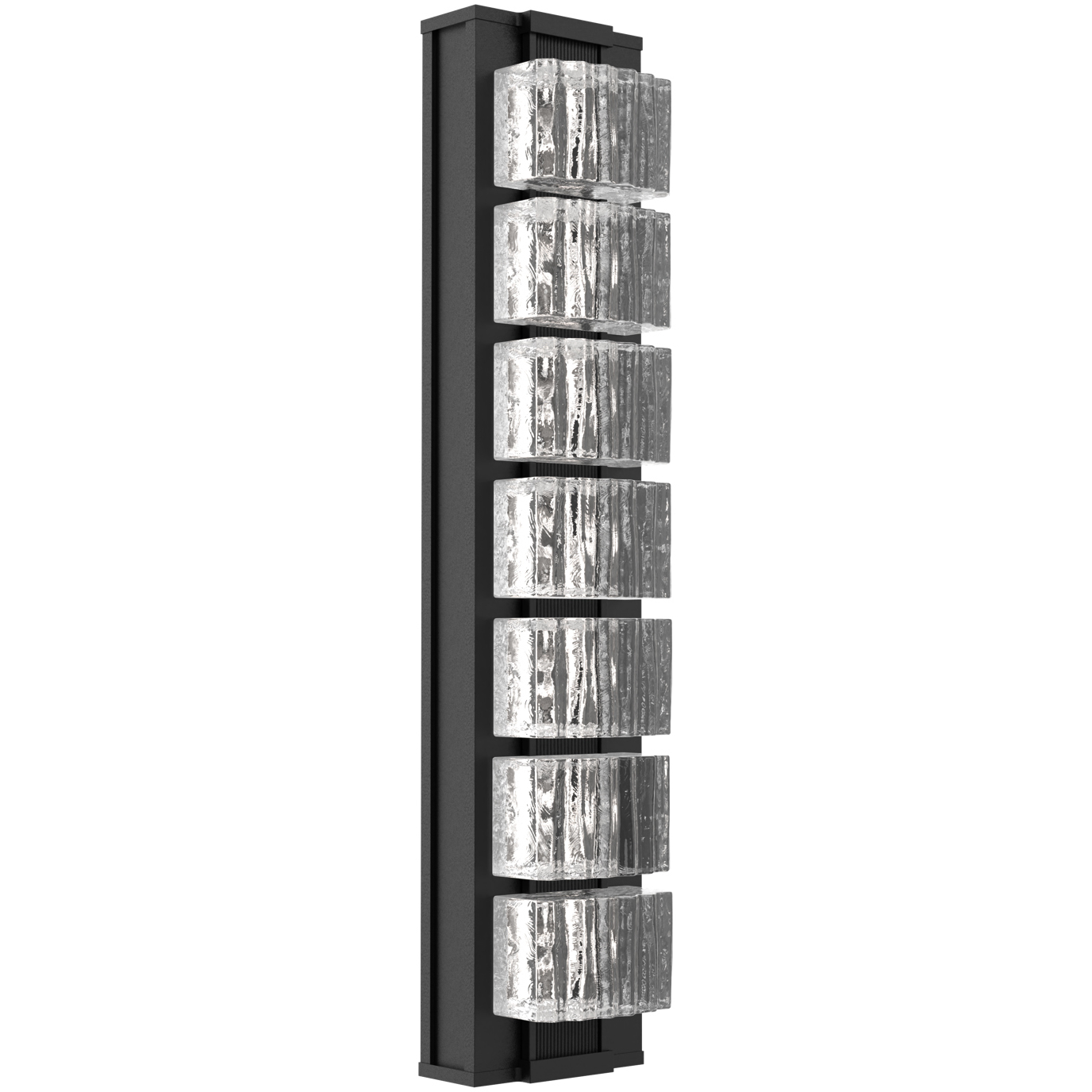 Tessera LED 24.8 inch Textured Black Outdoor Sconce in 2700K LED, Wave Cast, Medium