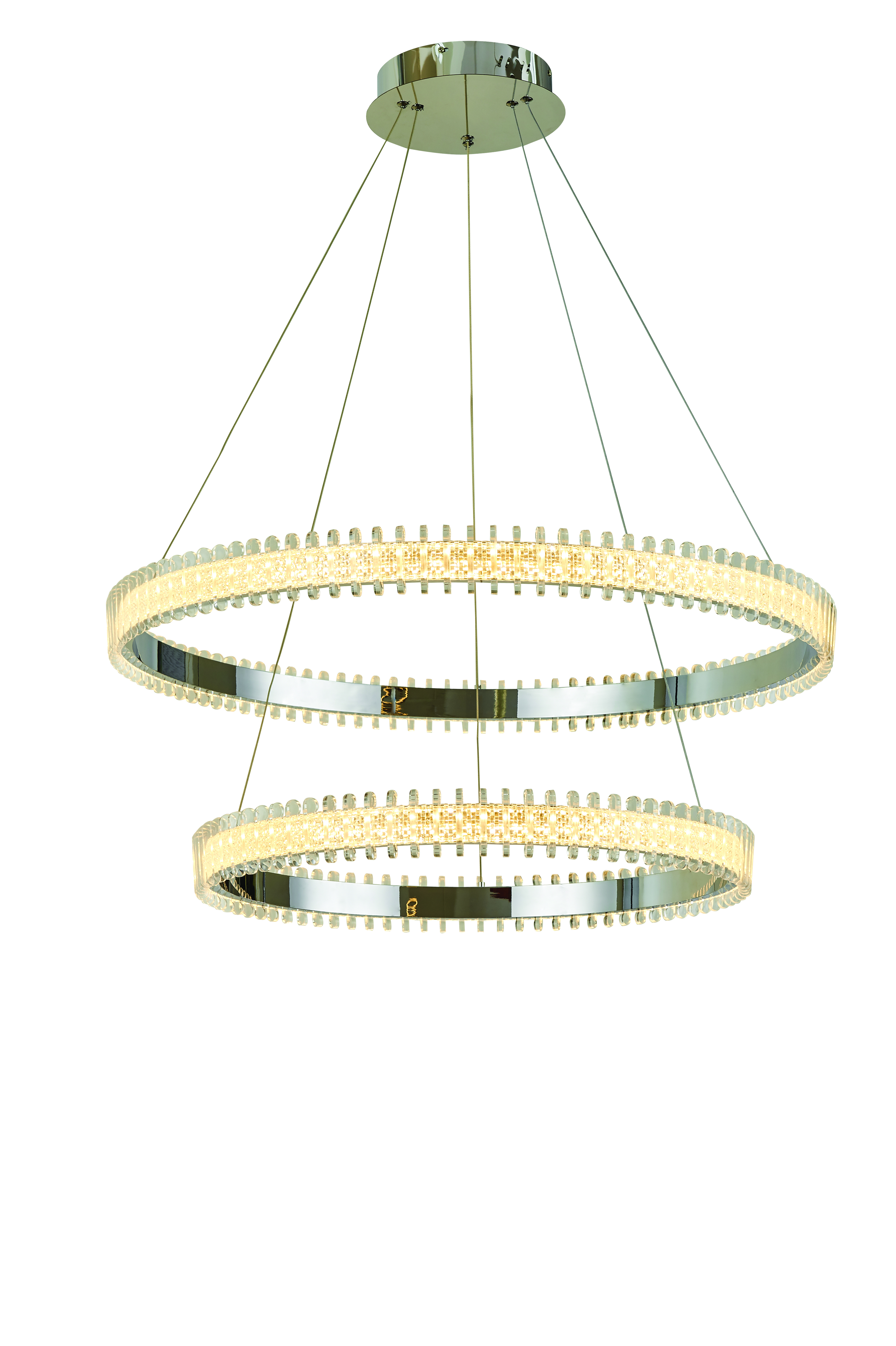 Fusion LED 32 inch Chrome Foyer Chandelier Ceiling Light