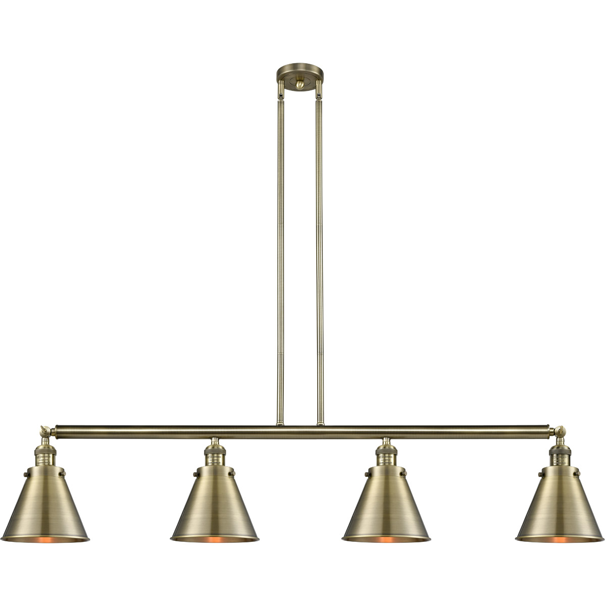 Franklin Restoration Appalachian LED 52 inch Antique Brass Island Light Ceiling Light, Franklin Restoration