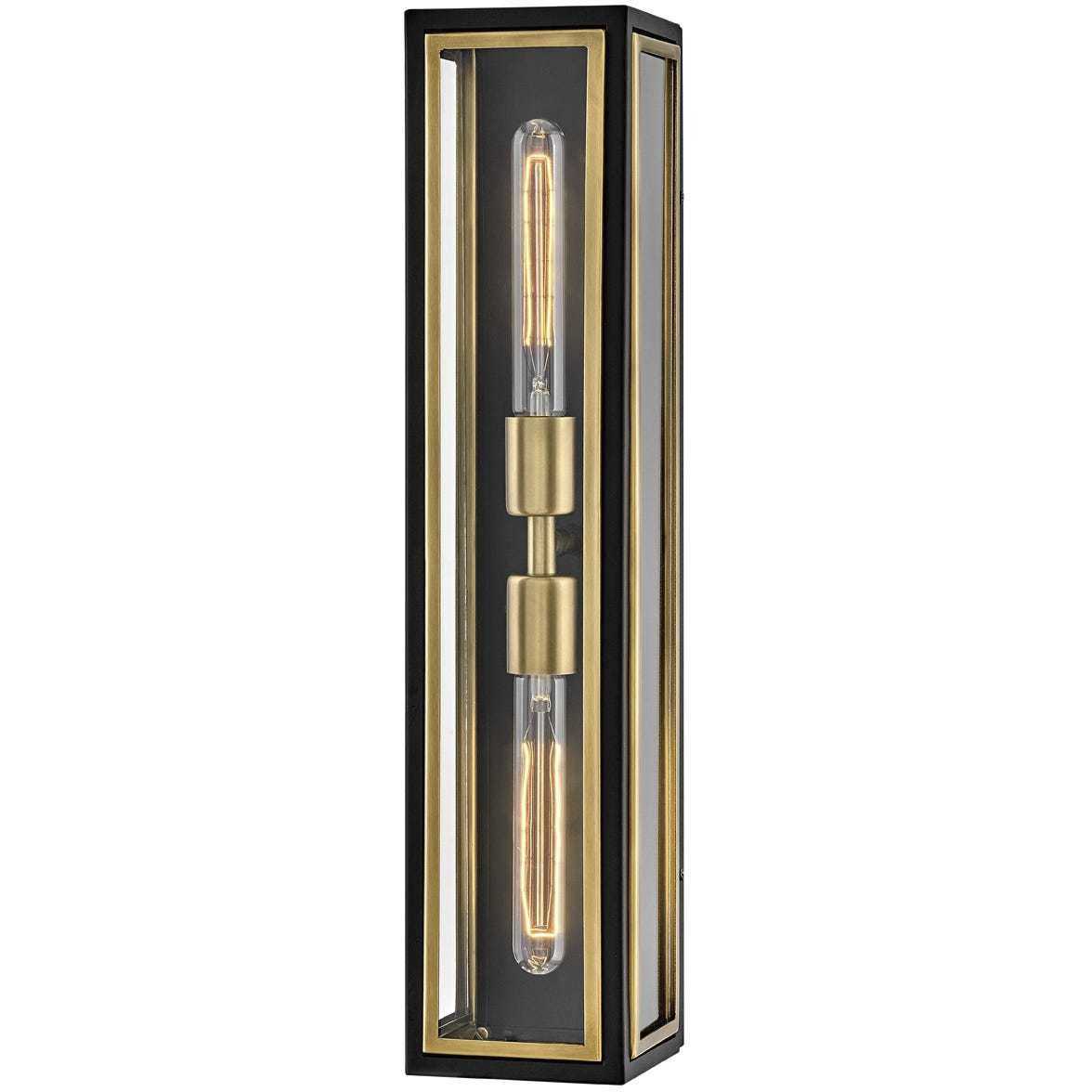 Shaw 6.5 inch Black with Heritage Brass Indoor Wall Sconce Wall Light