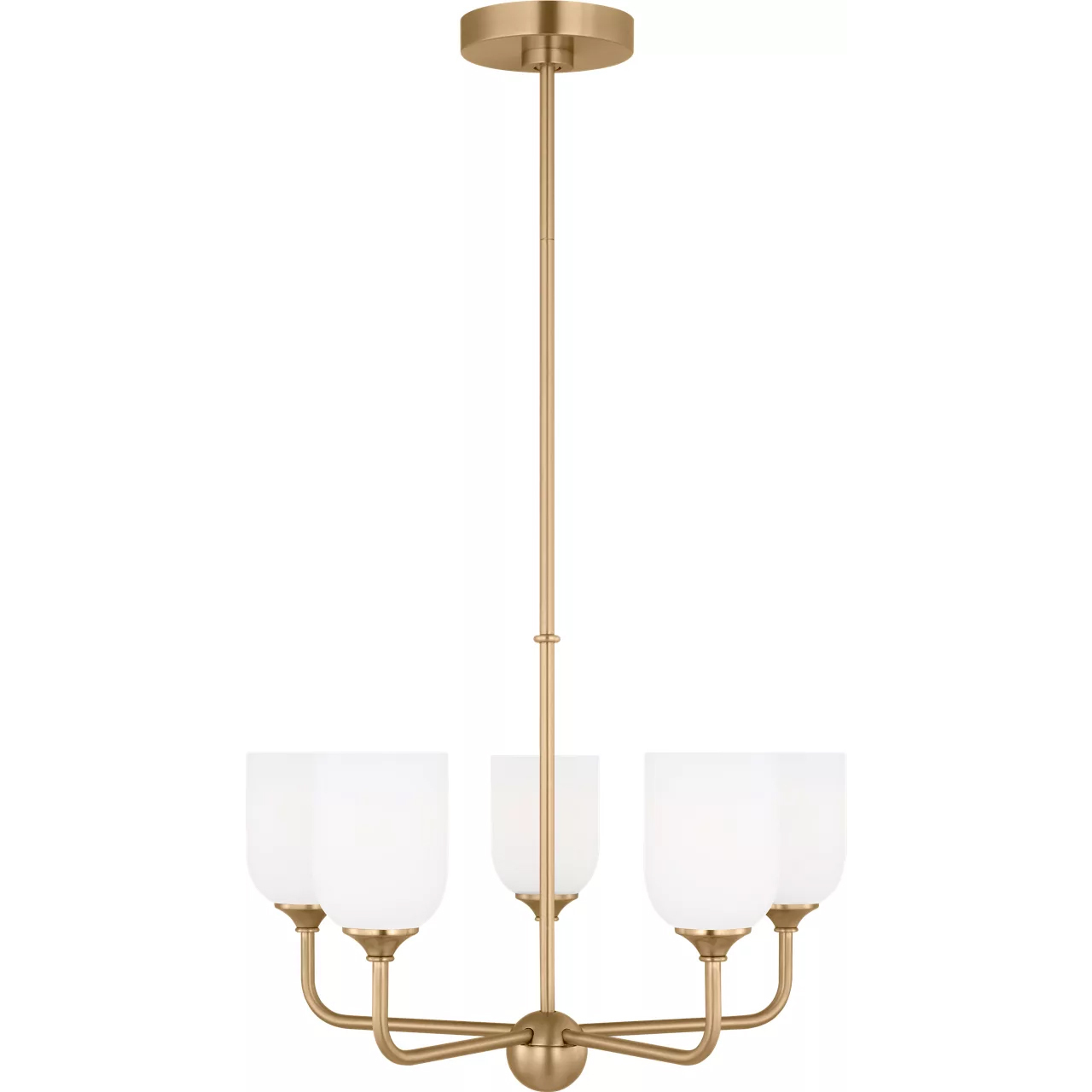 Emile 5 Light 20 inch Satin Brass Chandelier Ceiling Light