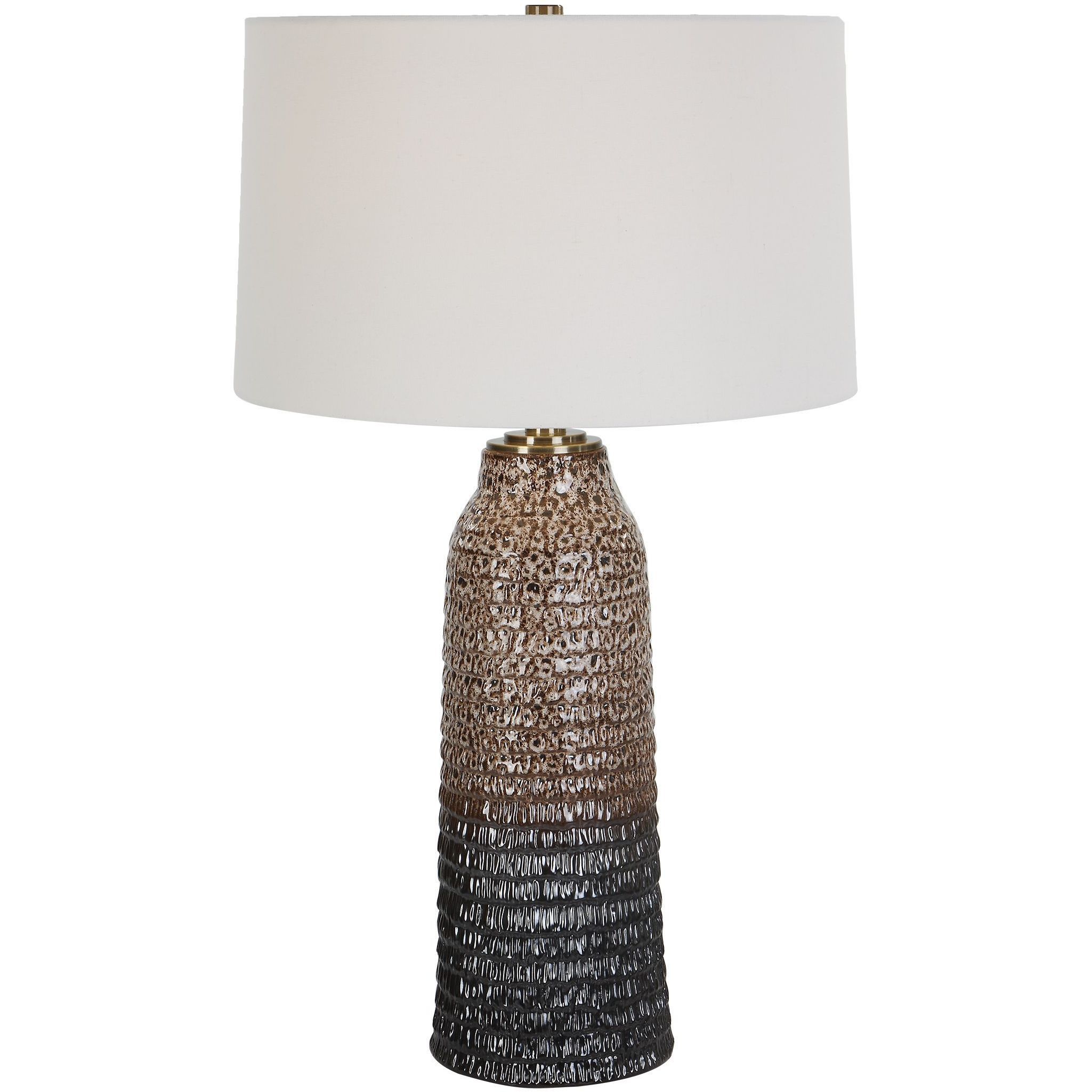 Padma 31 inch 150.00 watt Aged Ivory and Dark Chocolate with Brushed Brass Table Lamp Portable Light