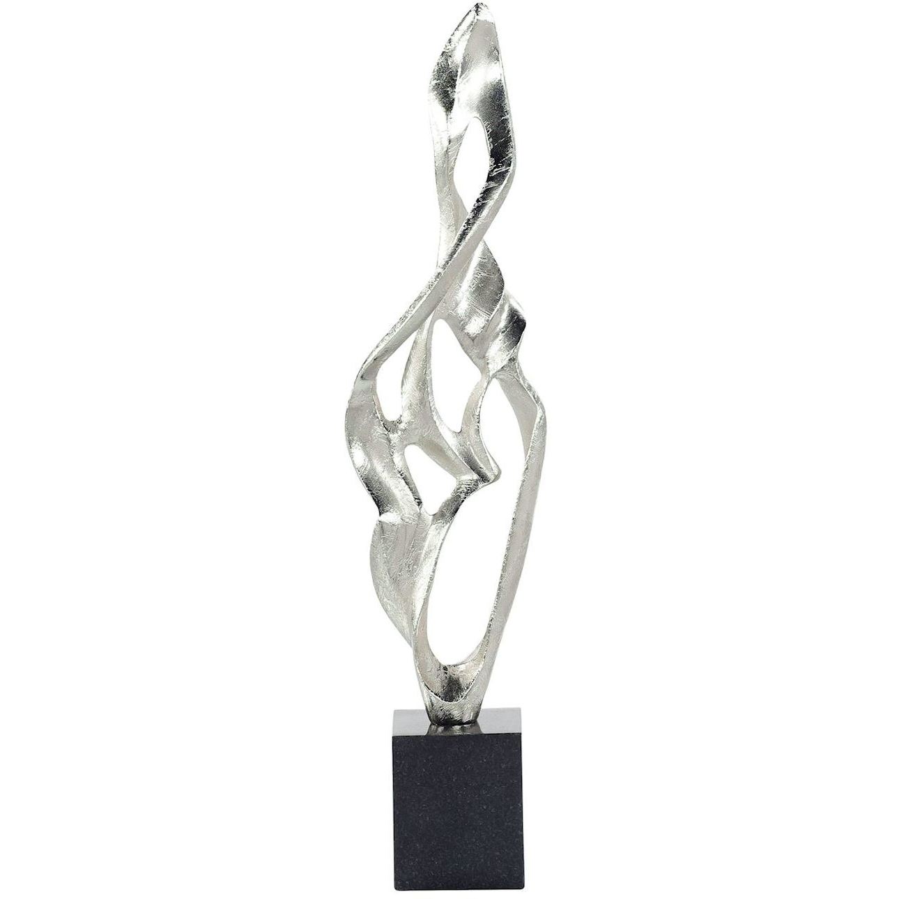 Abstract Flourish 33.5 X 8 inch Sculpture, on Marble Base