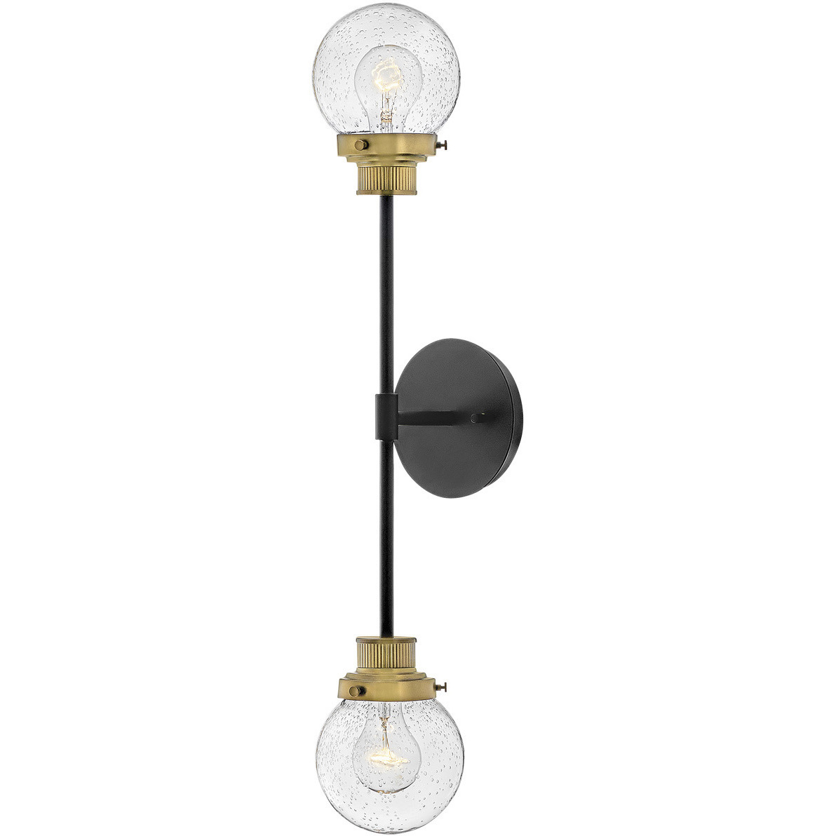 Poppy 2 Light 5.5 inch Black with Heritage Brass Indoor Wall Sconce Wall Light