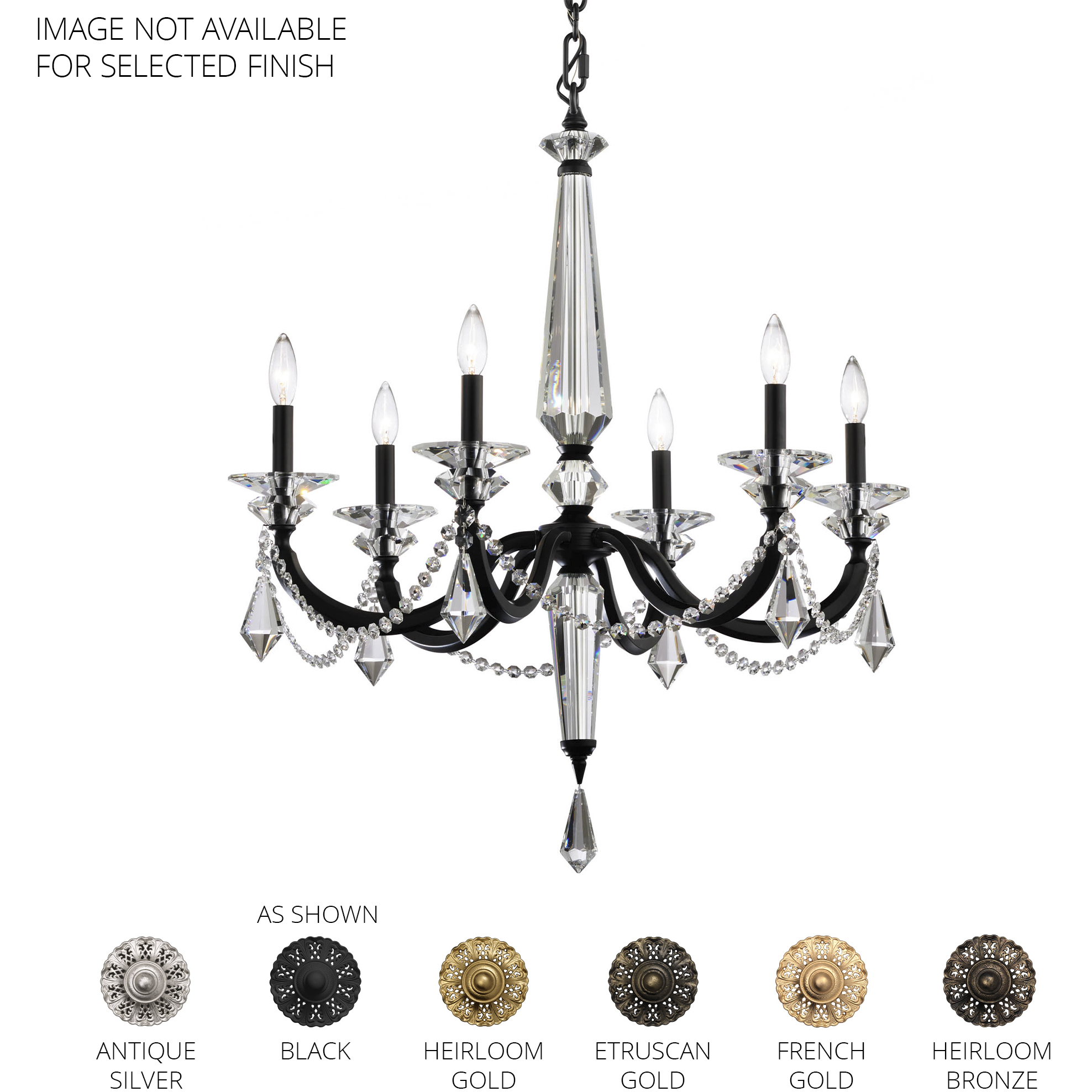 Signature Verona 6 Light 29.9 inch Heirloom Bronze Chandelier Ceiling Light, Schonbek Signature