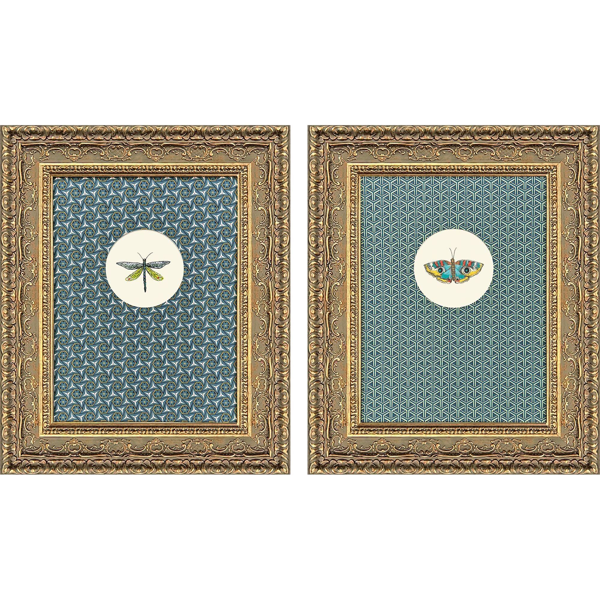 Aflutter Blue and Green Framed Art