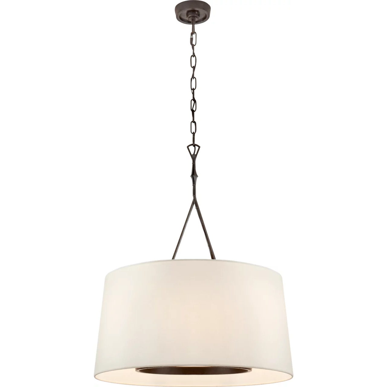 Dauphine 6 Light 28 inch Aged Iron Hanging Shade Ceiling Light, Large