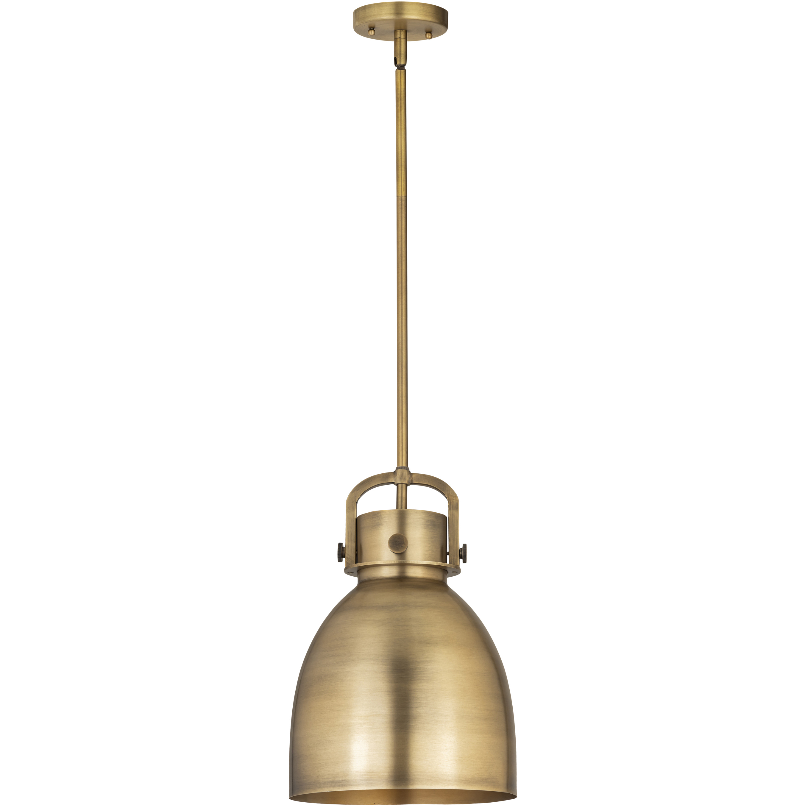 Newton Bell 1 Light 10 inch Brushed Brass Pendant Ceiling Light