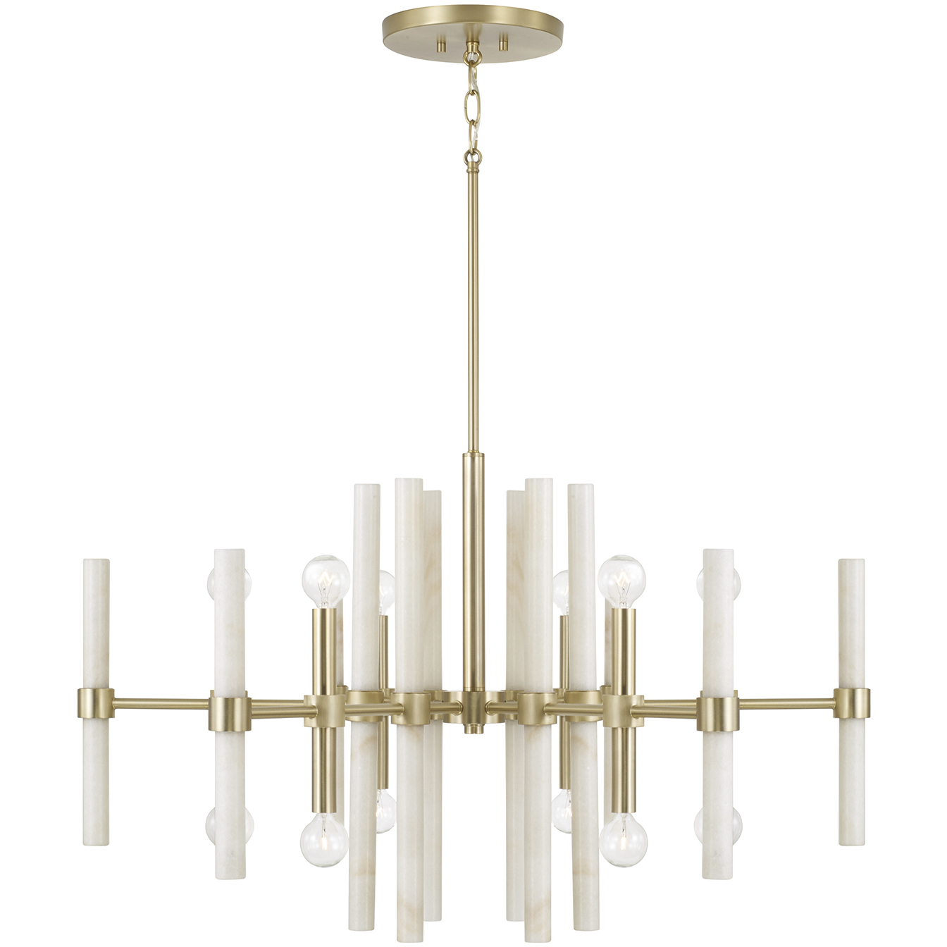Marlow 12 Light 34.75 inch Matte Brass Chandelier Ceiling Light