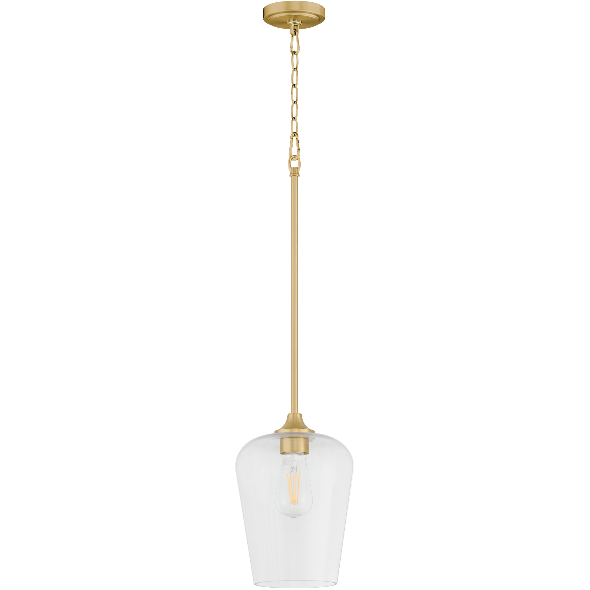 Raymond 1 Light 8 inch Aged Brass Pendant Ceiling Light in Clear