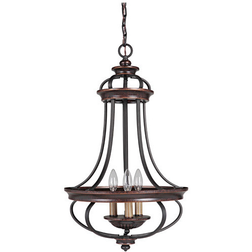 Stafford 3 Light 16 inch Aged Bronze/Textured Black Foyer Light Ceiling Light