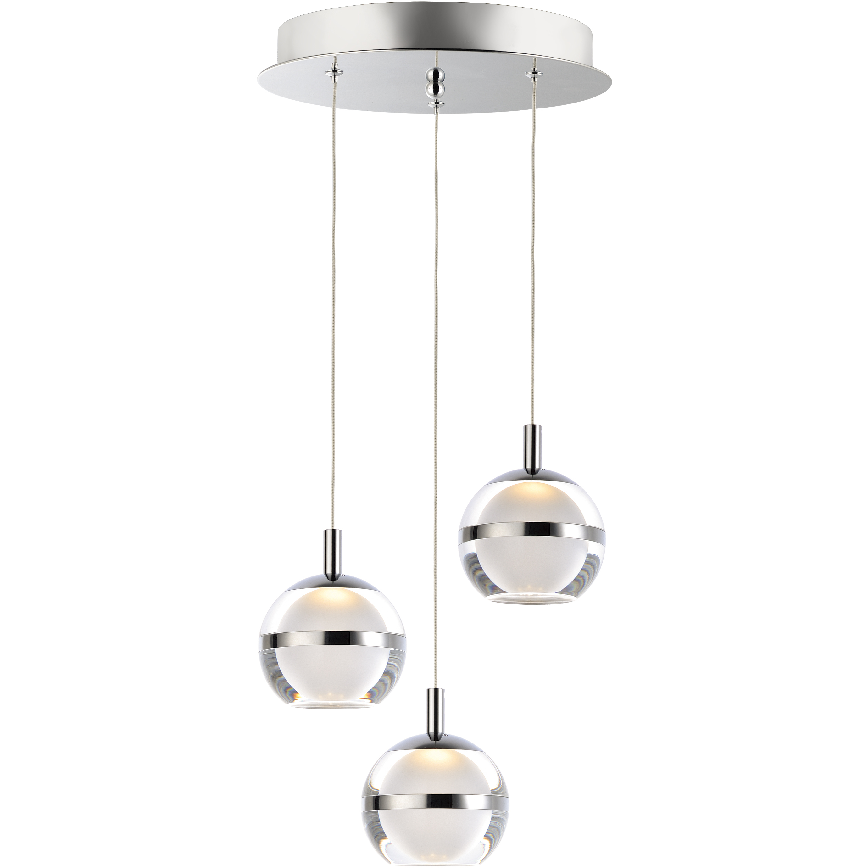 Swank LED 11.75 inch Polished Chrome Multi-Light Pendant Ceiling Light