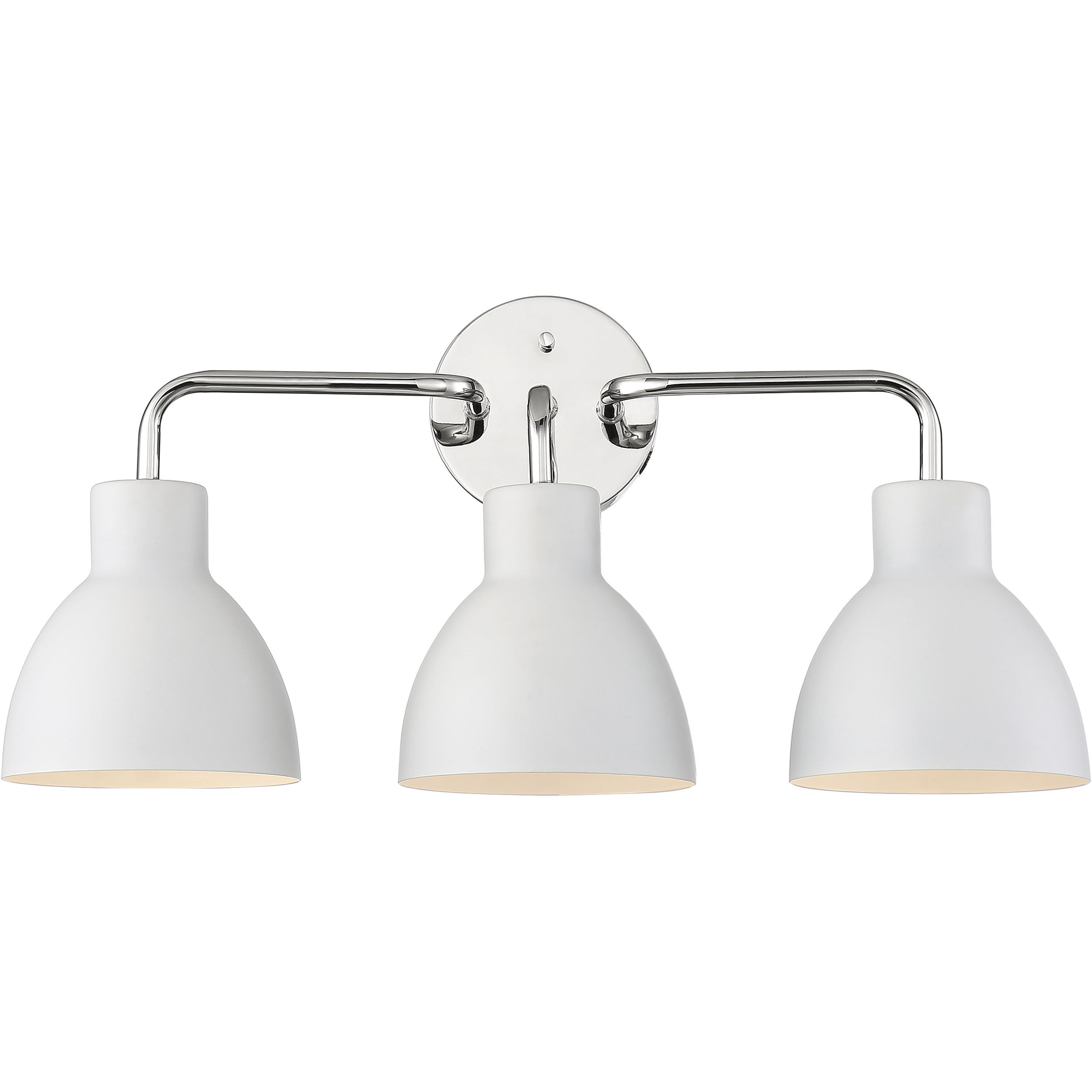 Sloan 3 Light 22 inch Polished Nickel and White Vanity Light Wall Light