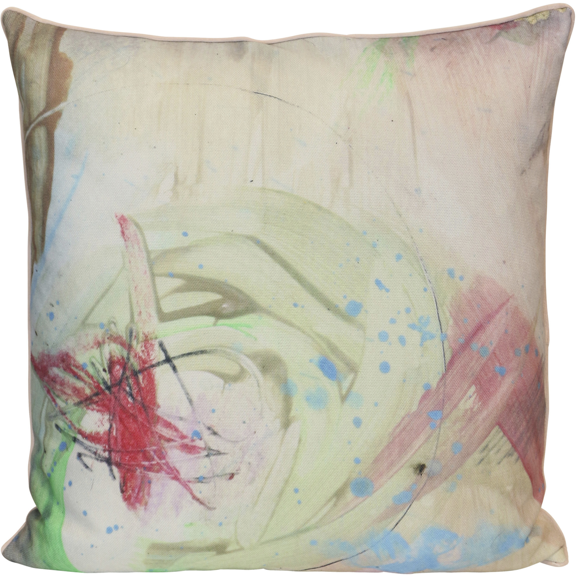 Artful Modern Muse Abstract 24 inch Multicolor Pillow in 24" x 24"