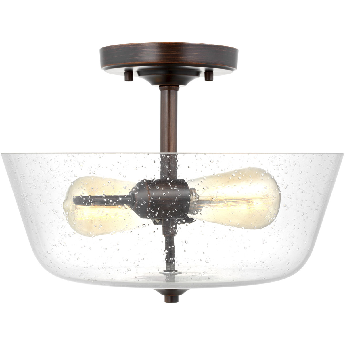 Belton 2 Light 15 inch Bronze Semi-Flush Mount Ceiling Light