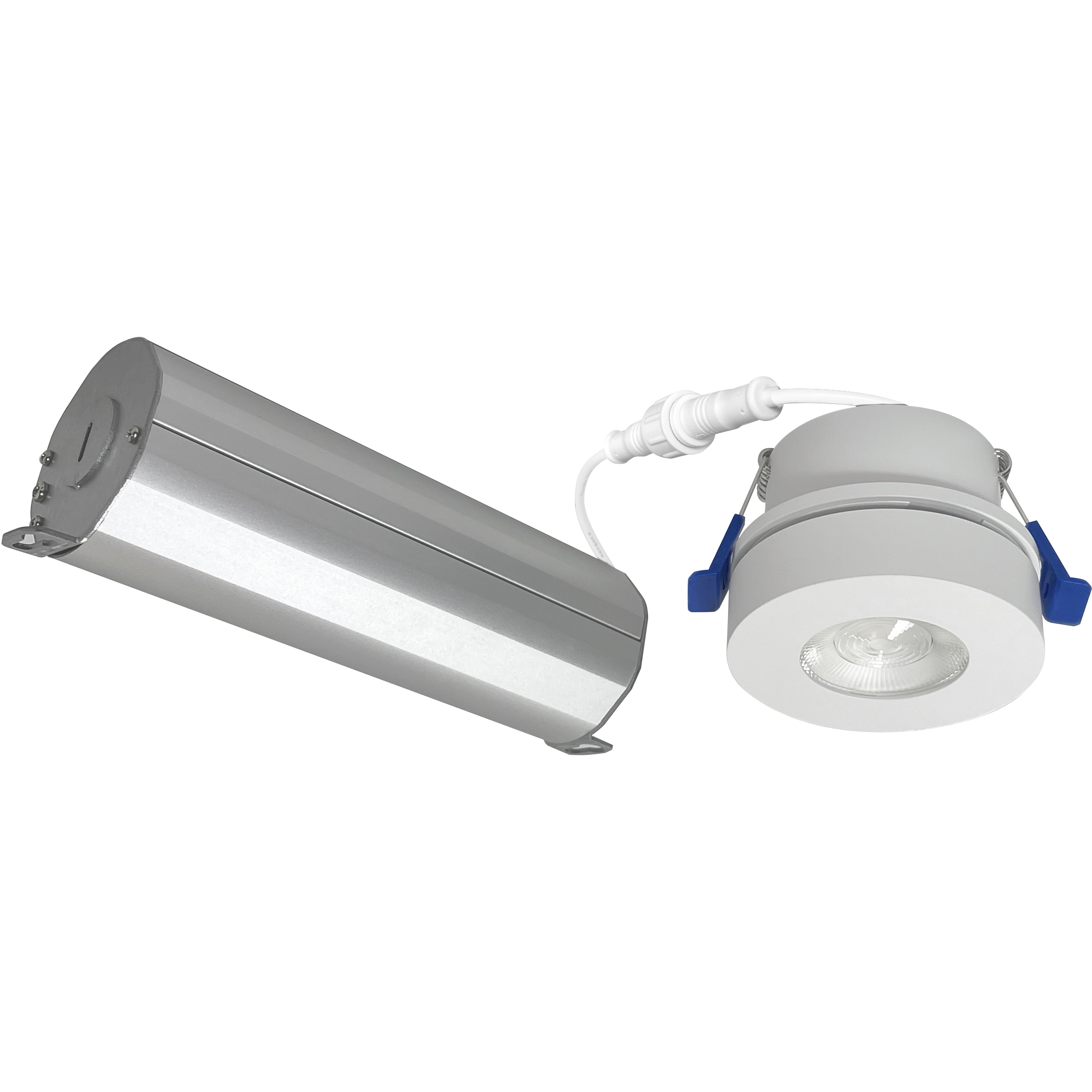 M-Wave Matte Powder White Recessed Can-less Adjustable LED Downlight in 3000K