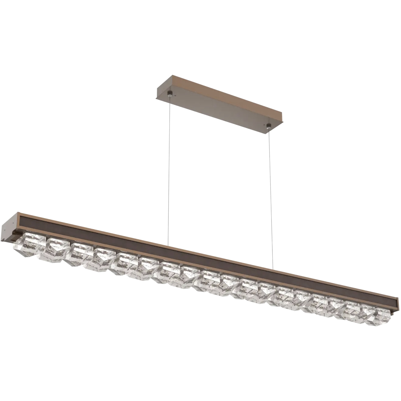 Tessera LED 62.6 inch Burnished Bronze with Cocoa Linear Chandelier Ceiling Light