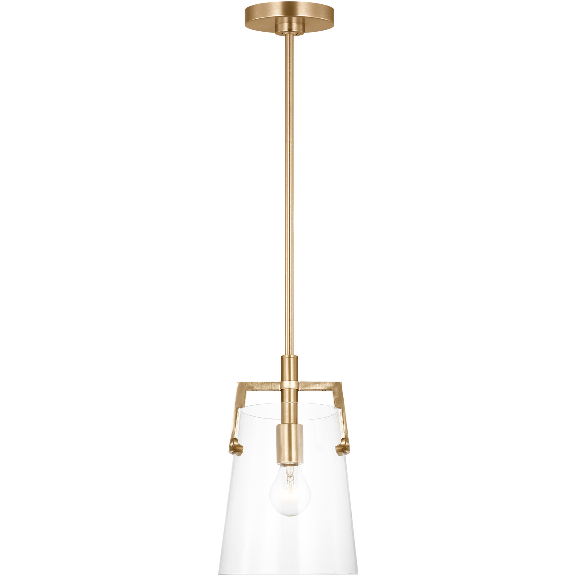 Drew & Jonathan Crofton 1 Light 7.75 inch Satin Brass Pendant Ceiling Light, Small