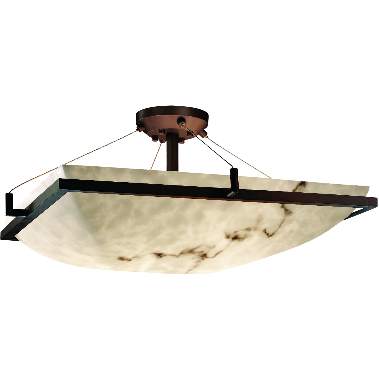 LumenAria 6 Light 53 inch Dark Bronze Semi-Flush Ceiling Light in Incandescent, Bowl