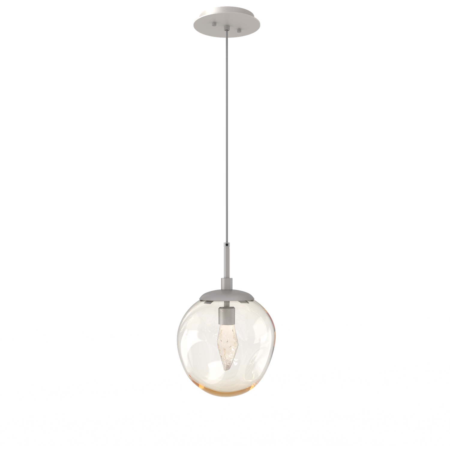 Aster LED LED 10 inch Beige Silver Pendant Ceiling Light in Metallic Beige Silver, 2700K LED, Geo Inner - Amber Outer