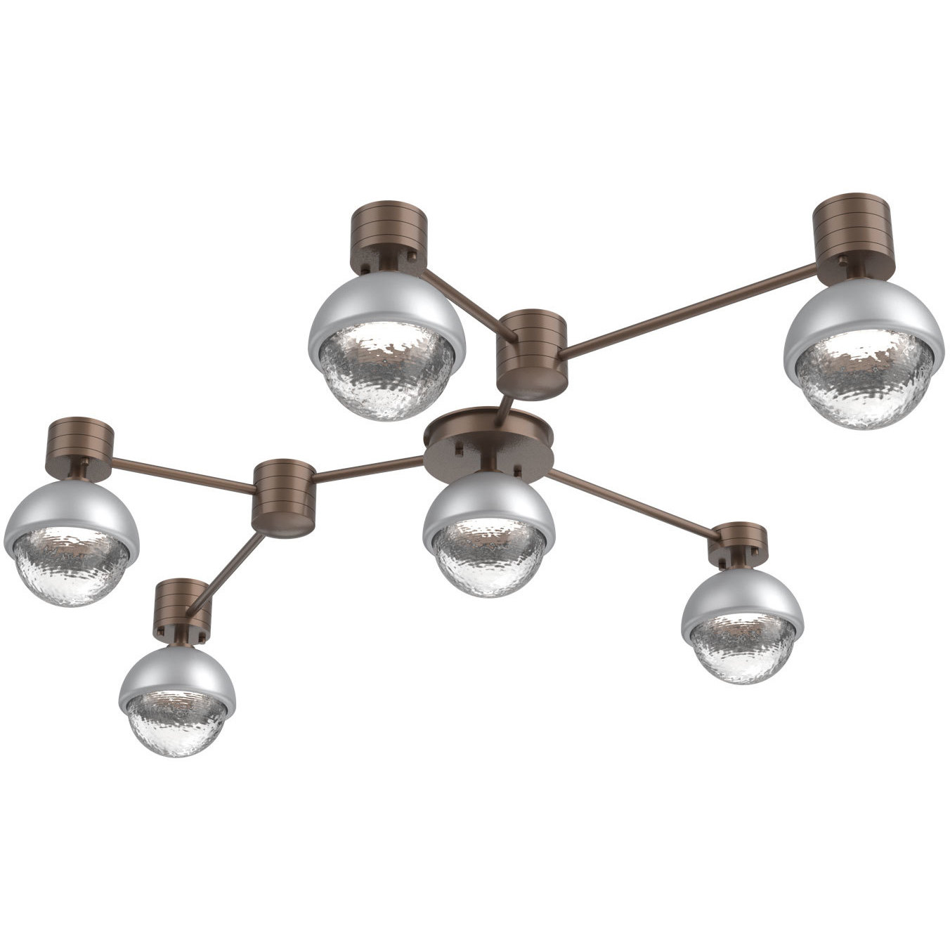 Cabochon Sconce & Flush Mount Wall Light in 3000K LED, Clear, Burnished Bronze with Classic Silver, Hub & Spoke