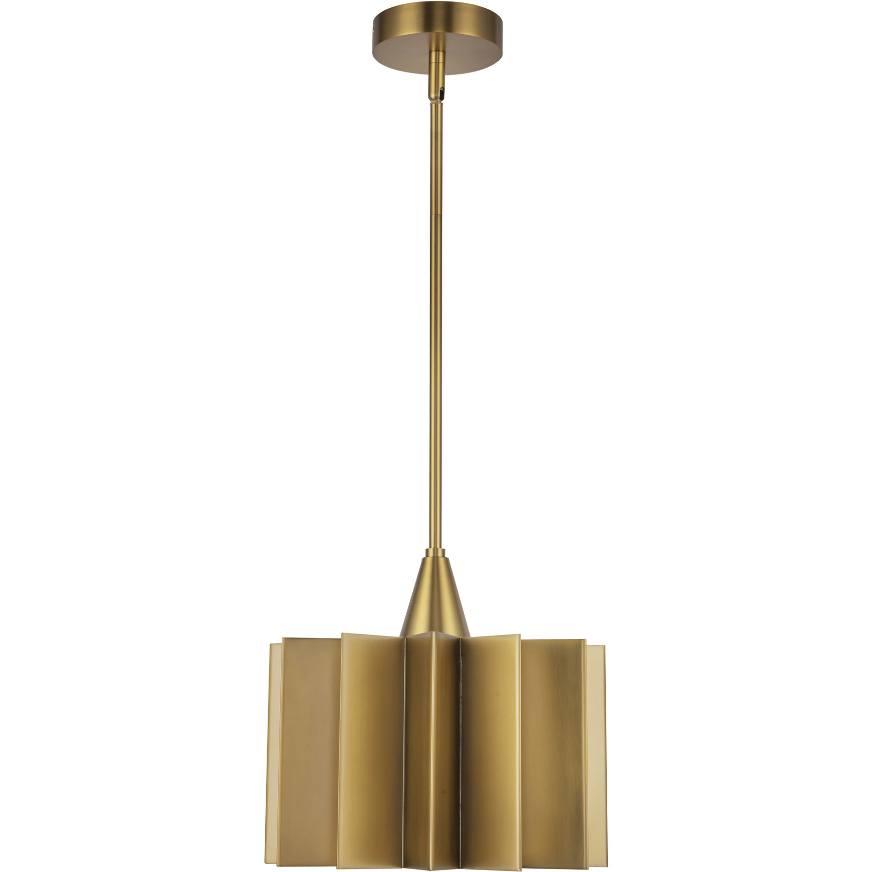 Alora Mood Plisse 1 Light 11.63 inch Aged Gold Pendant Ceiling Light