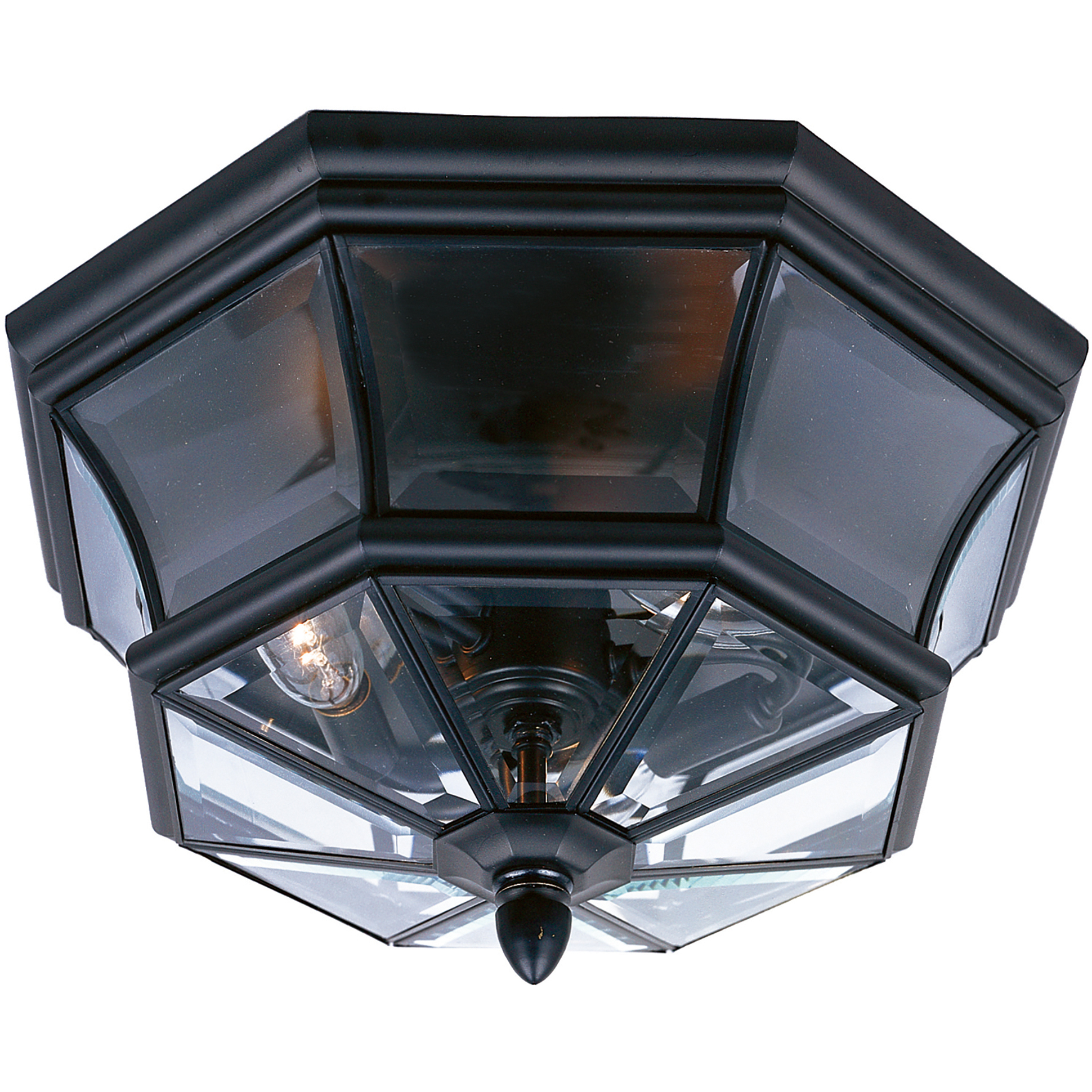Newbury 3 Light 15 inch Mystic Black Outdoor Semi-Flush Mount