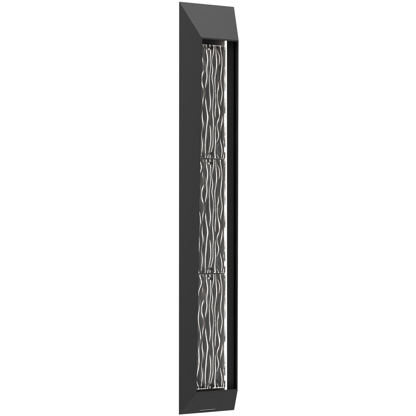 Nightfall LED 50.5 inch Textured Black with Tidal Cast Glass Outdoor Sconce, Large
