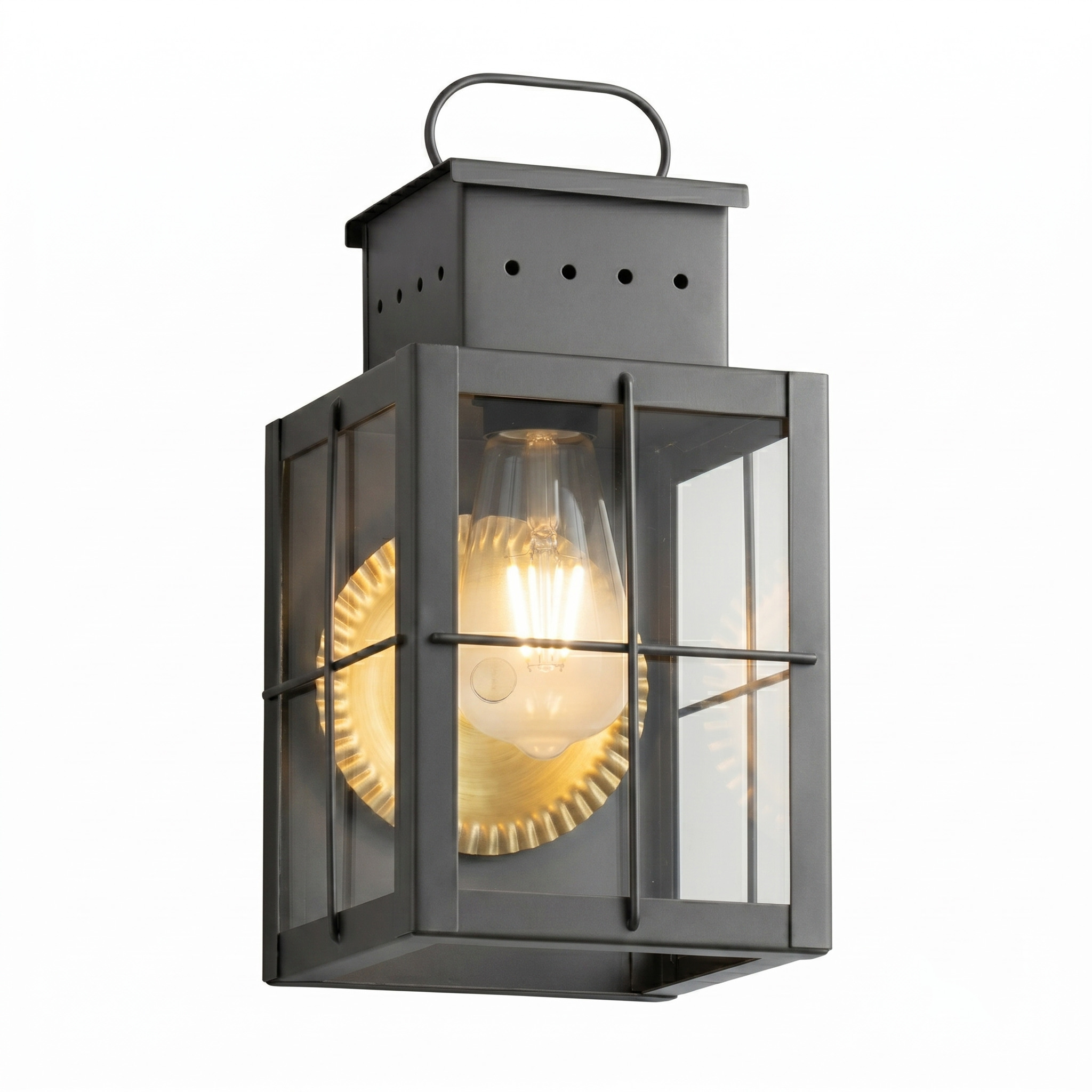 Norfield 1 Light 10.13 inch Matte Black Outdoor Sconce in Clear Glass, Brass Traditions by Innovations Lighting