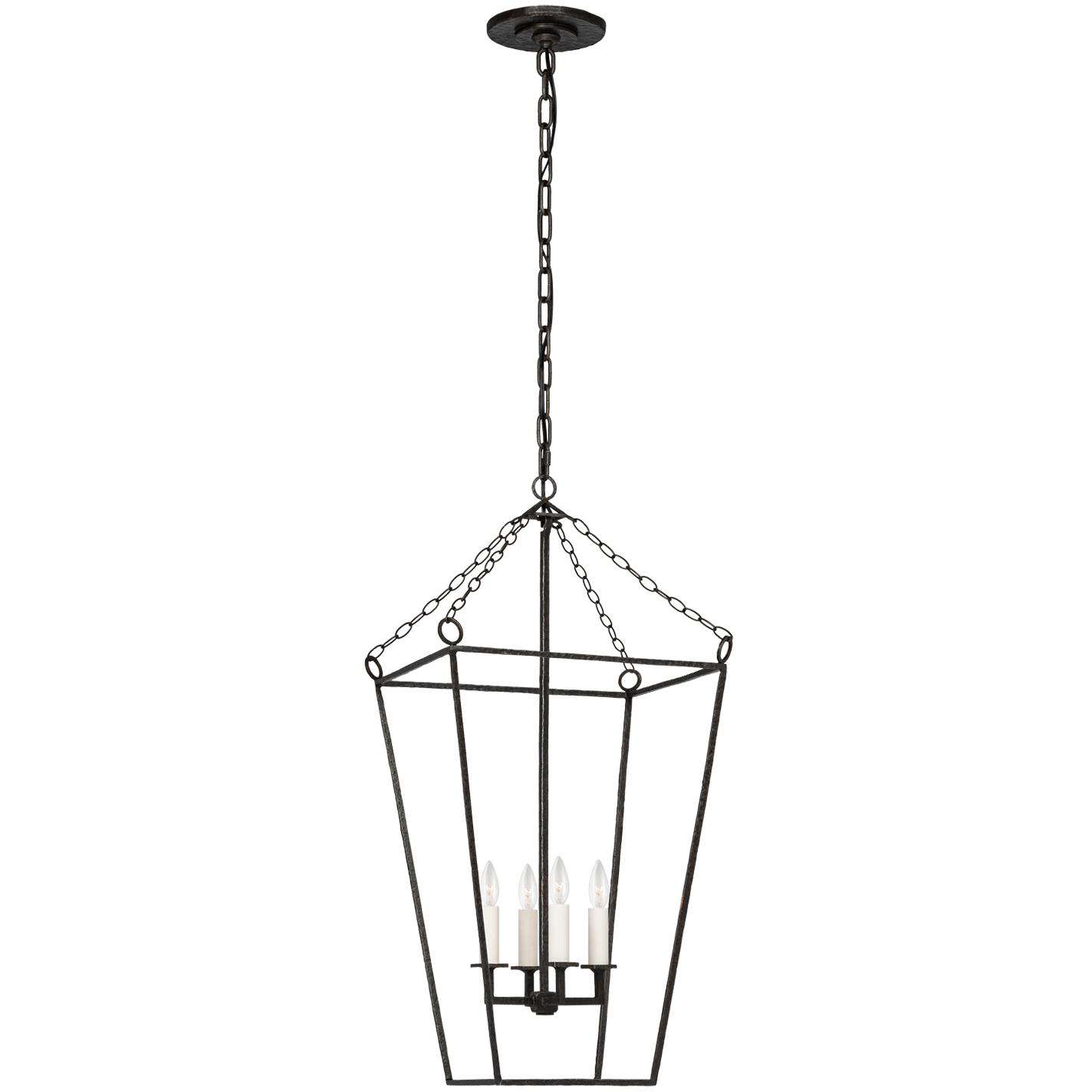 Marie Flanigan Malloy LED 14 inch Aged Iron Open Frame Forged Lantern Ceiling Light