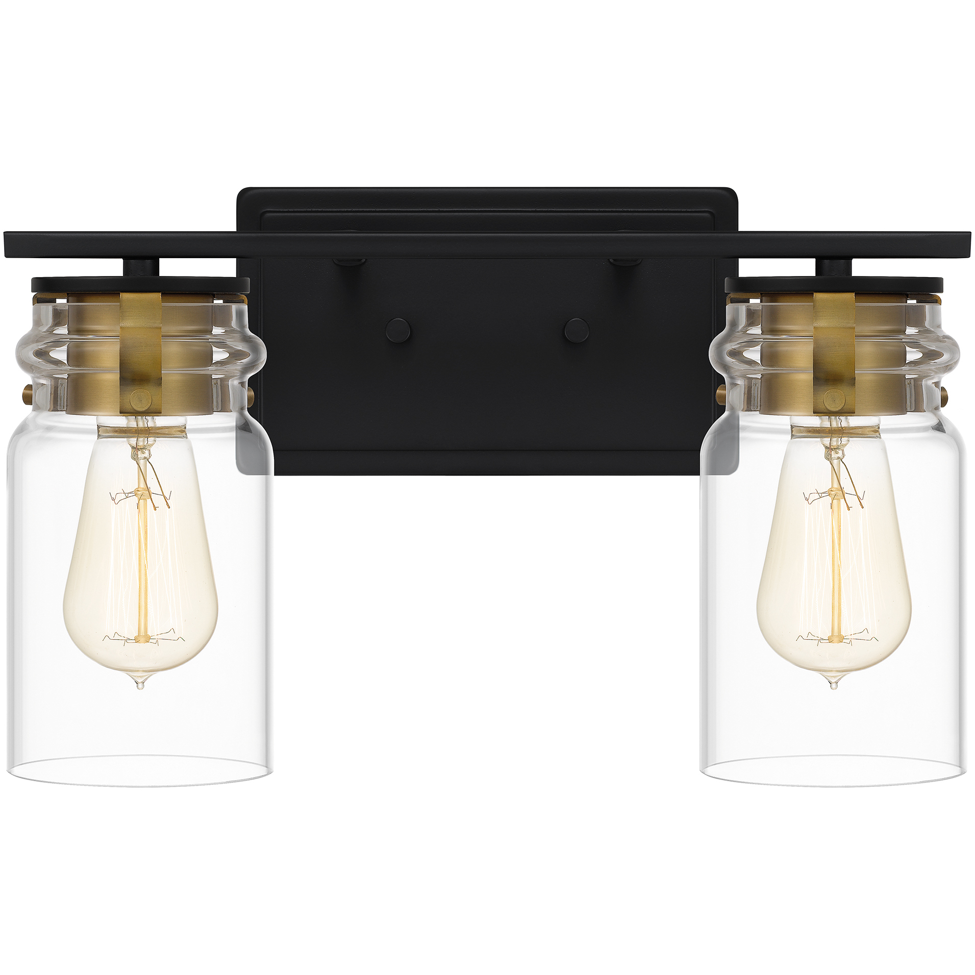 Keesey 2 Light 14 inch Matte Black Bath Light Wall Light