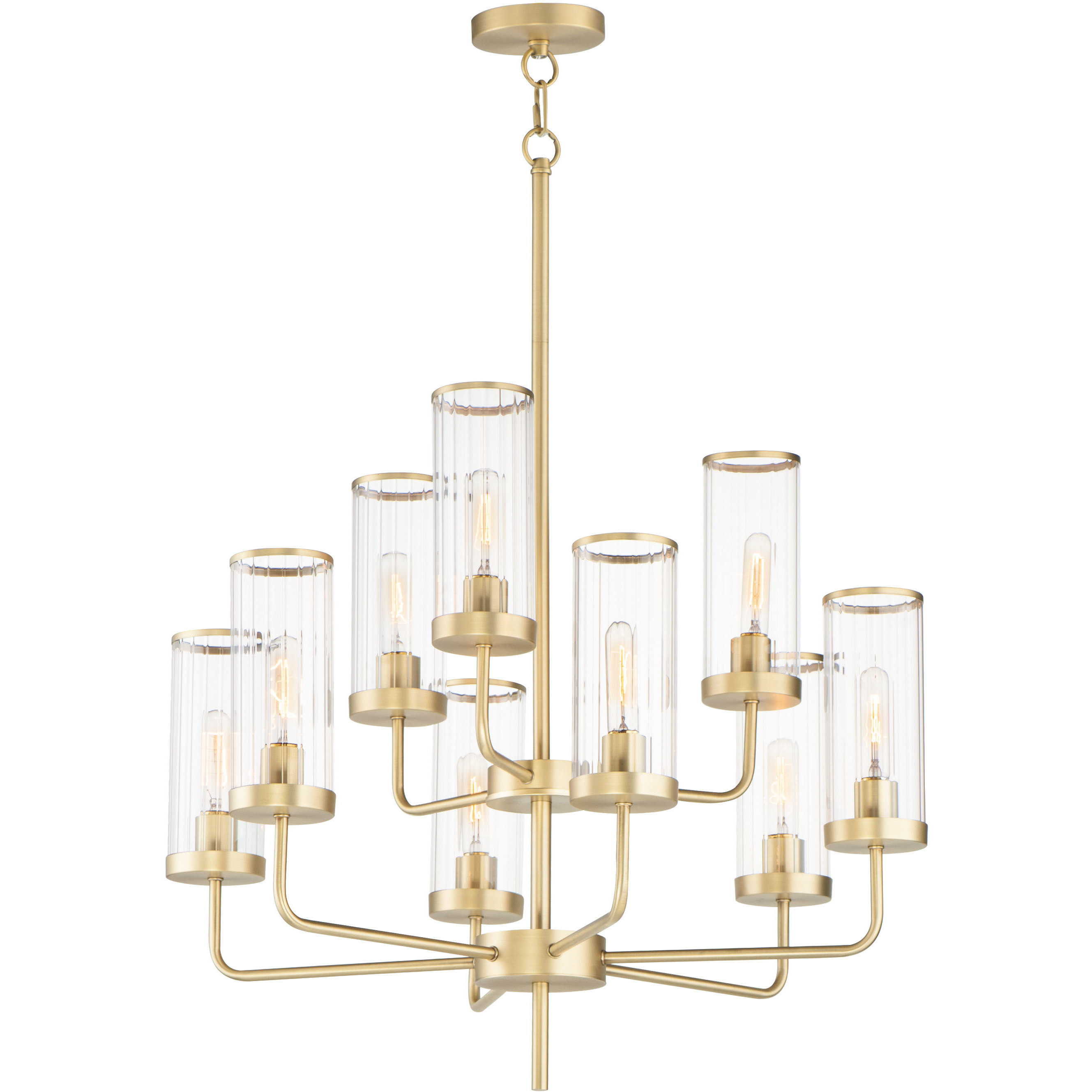 Crosby 9 Light 28 inch Satin Brass Chandelier Ceiling Light