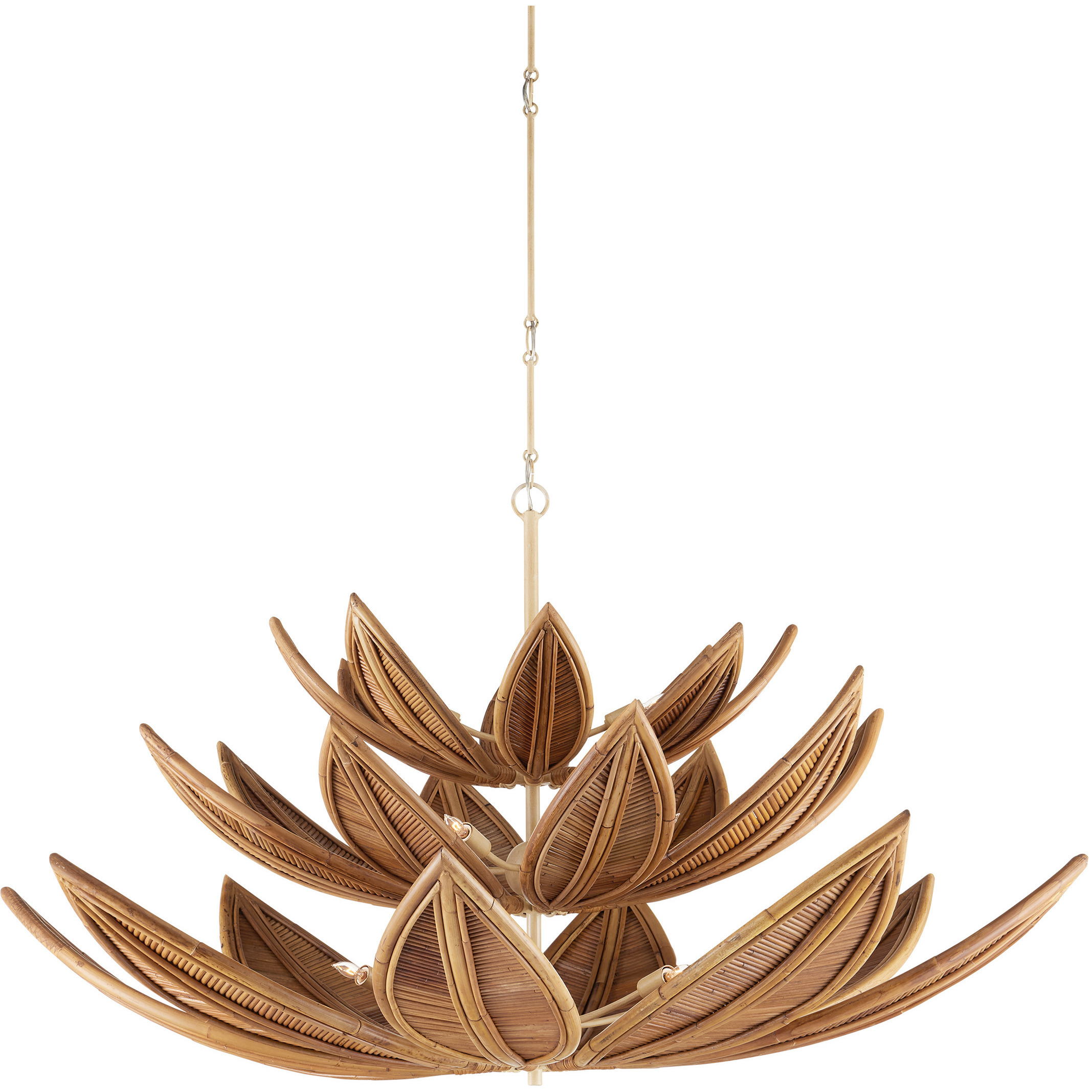 Cubana 12 Light 56.25 inch Coco Cream Three-Tier Chandelier Ceiling Light
