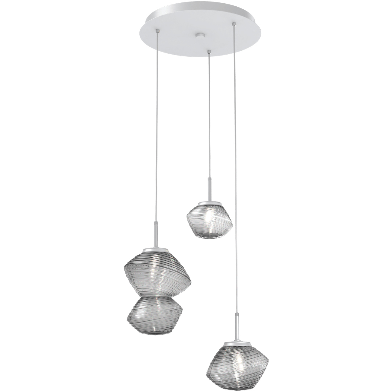Mesa LED Classic Silver Chandelier Ceiling Light, Multi-Port Round