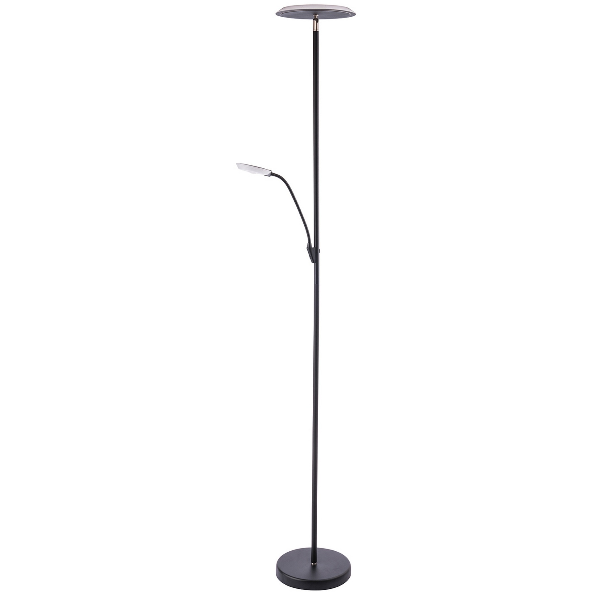 Iggy 72 inch 18 watt Black Torchiere with Reading Light Portable Light