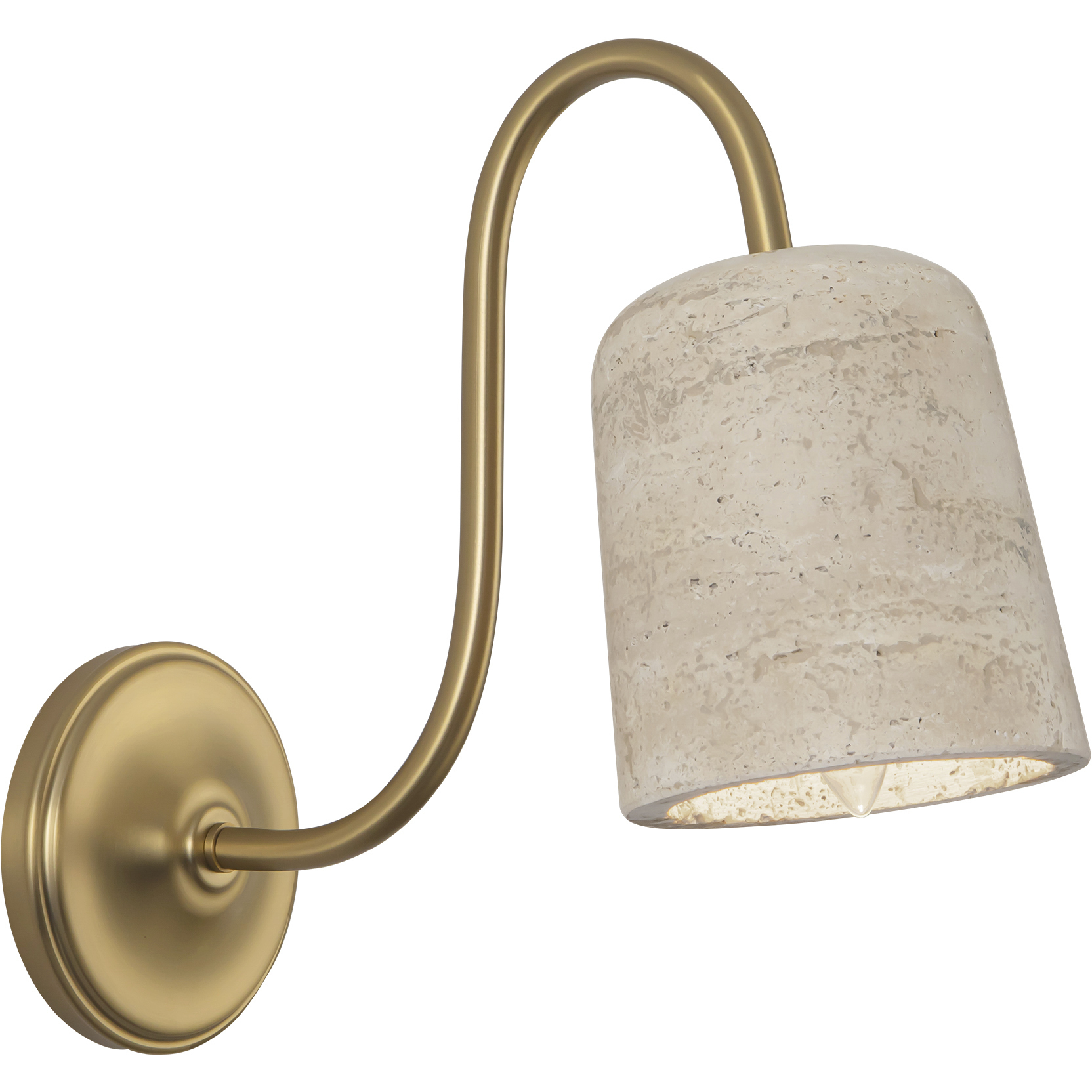 Alora Mood Bromley 1 Light 5 inch Brushed Gold and Travertine Wall/Vanity Light Wall Light